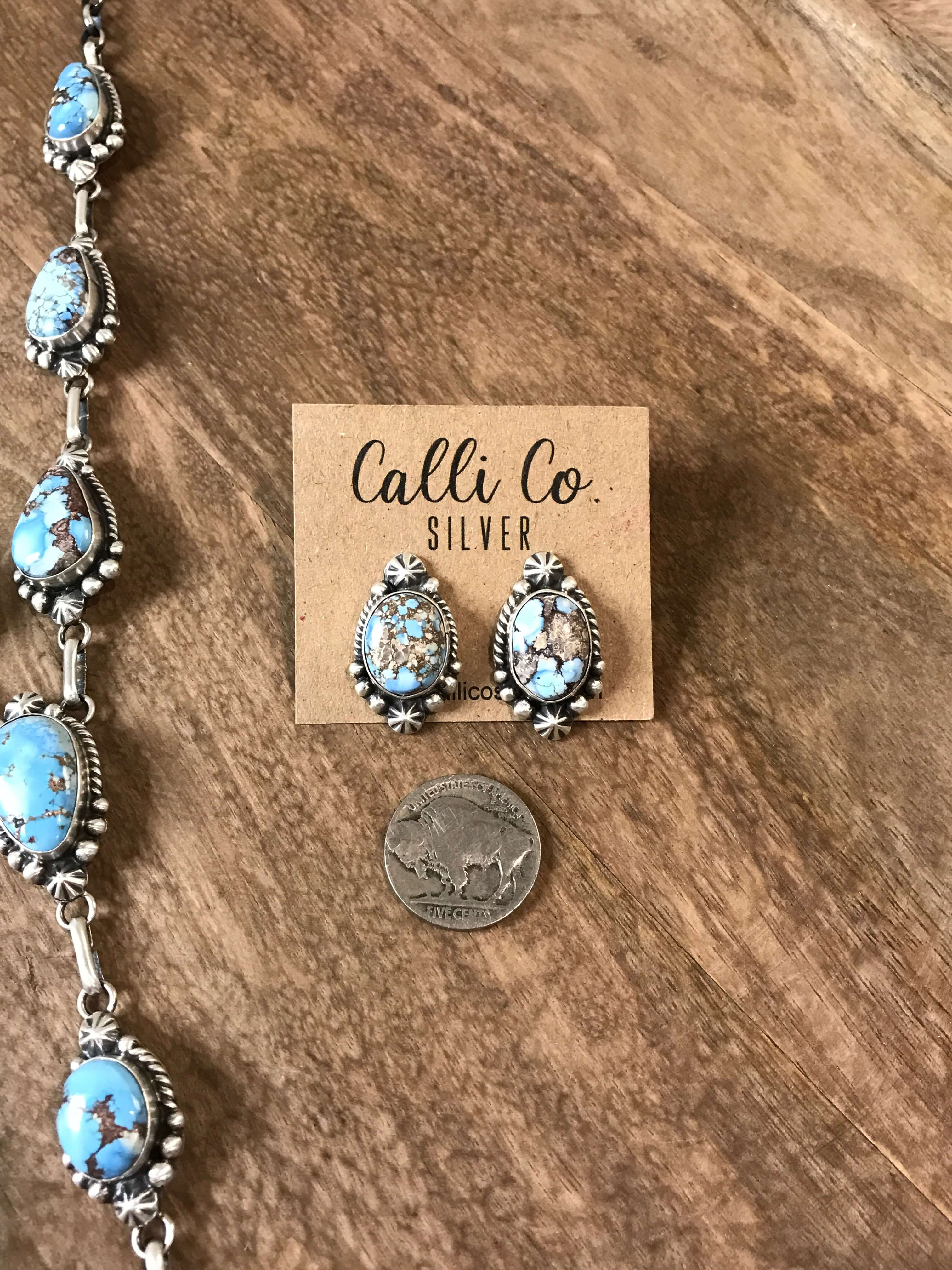 The Beaumont Turquoise Lariat Necklace Set-Necklaces-Calli Co., Turquoise and Silver Jewelry, Native American Handmade, Zuni Tribe, Navajo Tribe, Brock Texas