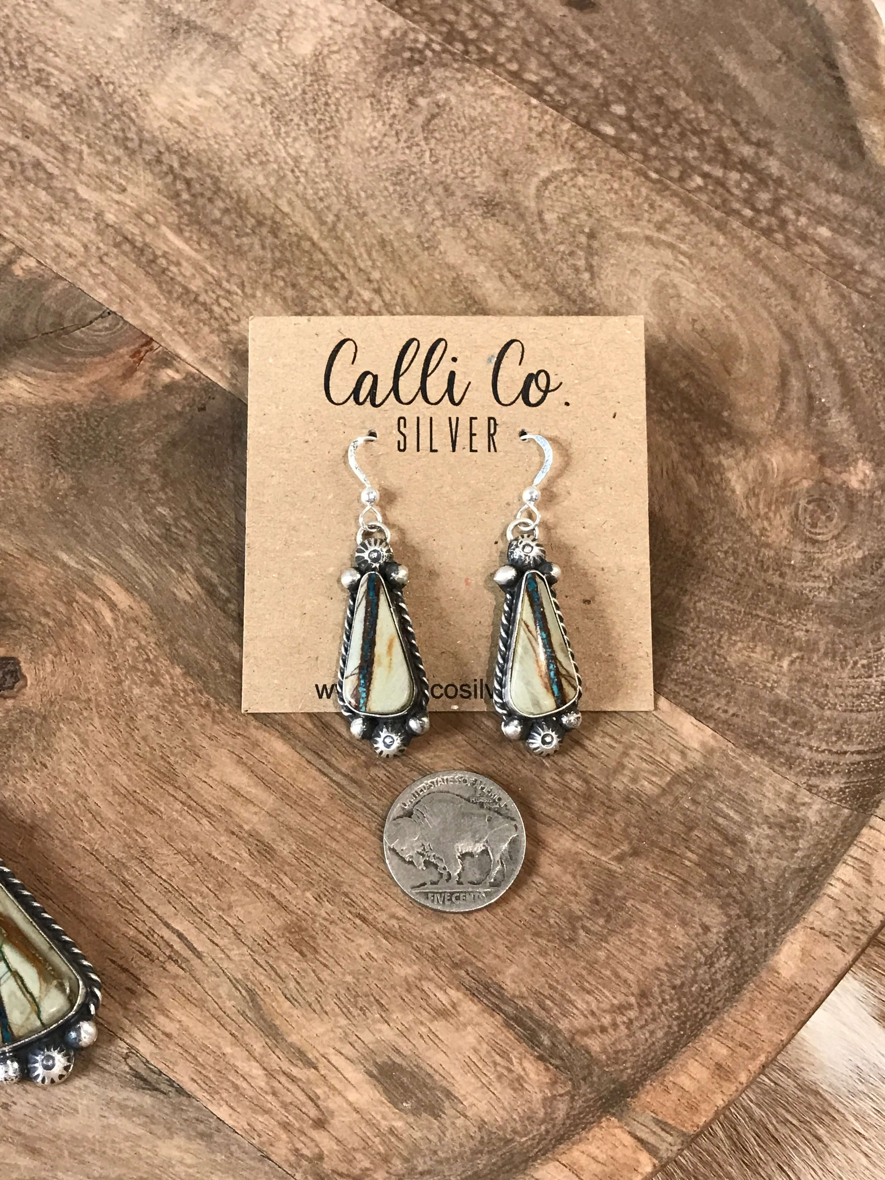 The Tupack Lariat Necklace Set-Necklaces-Calli Co., Turquoise and Silver Jewelry, Native American Handmade, Zuni Tribe, Navajo Tribe, Brock Texas