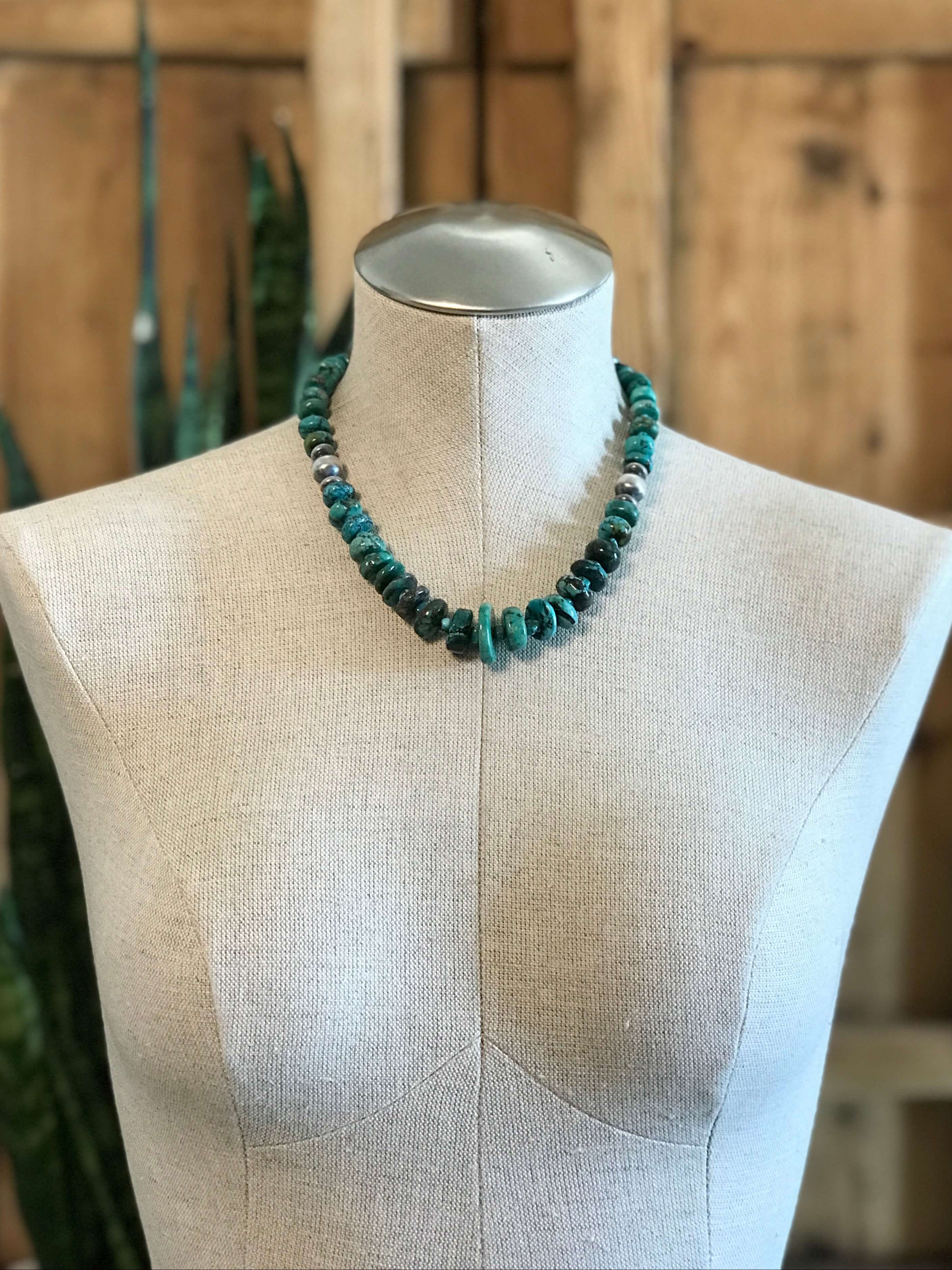 The Ivy Stacked Necklace, 3-Necklaces-Calli Co., Turquoise and Silver Jewelry, Native American Handmade, Zuni Tribe, Navajo Tribe, Brock Texas
