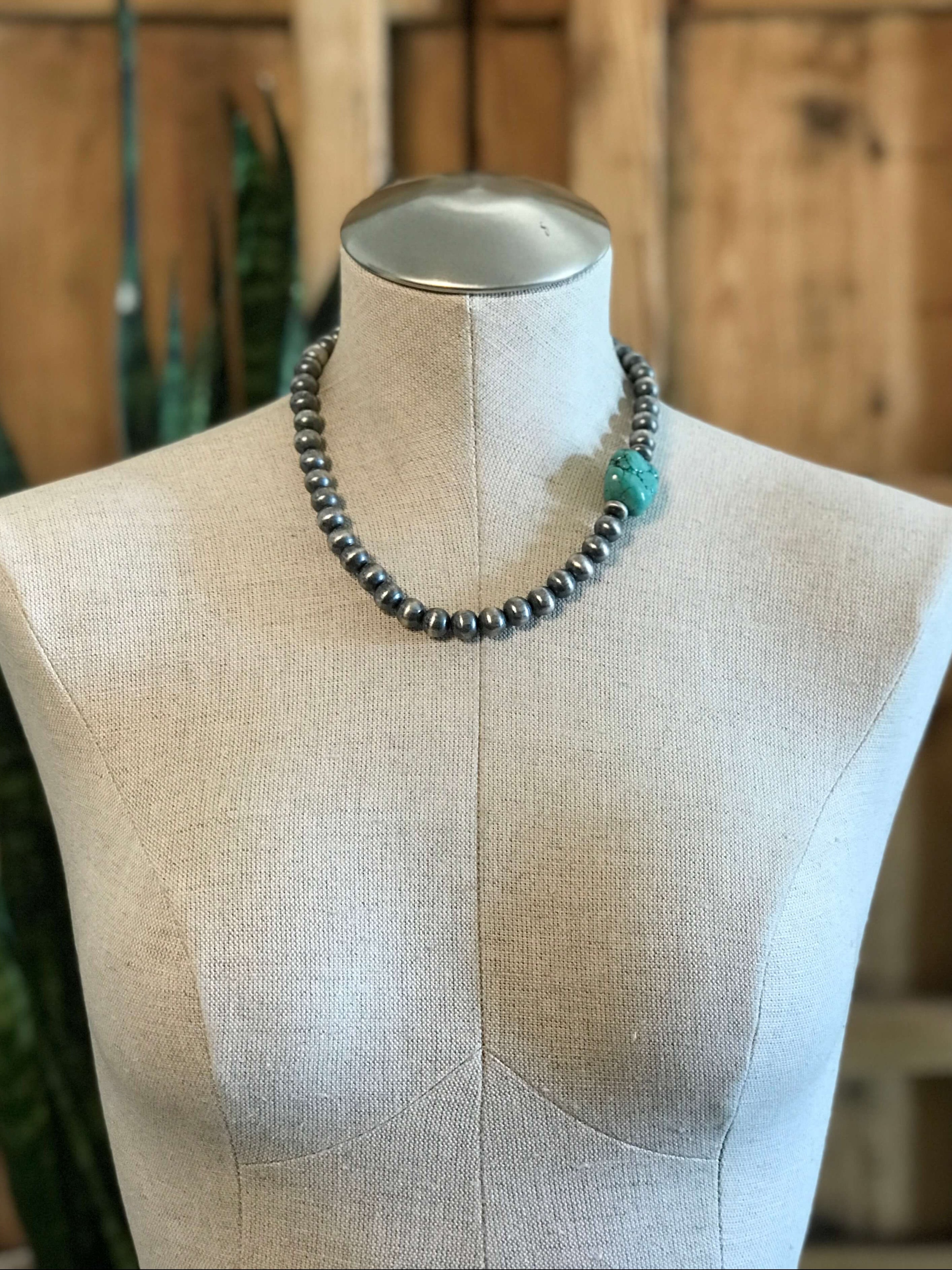 The Valle Verde Necklaces-Necklaces-Calli Co., Turquoise and Silver Jewelry, Native American Handmade, Zuni Tribe, Navajo Tribe, Brock Texas