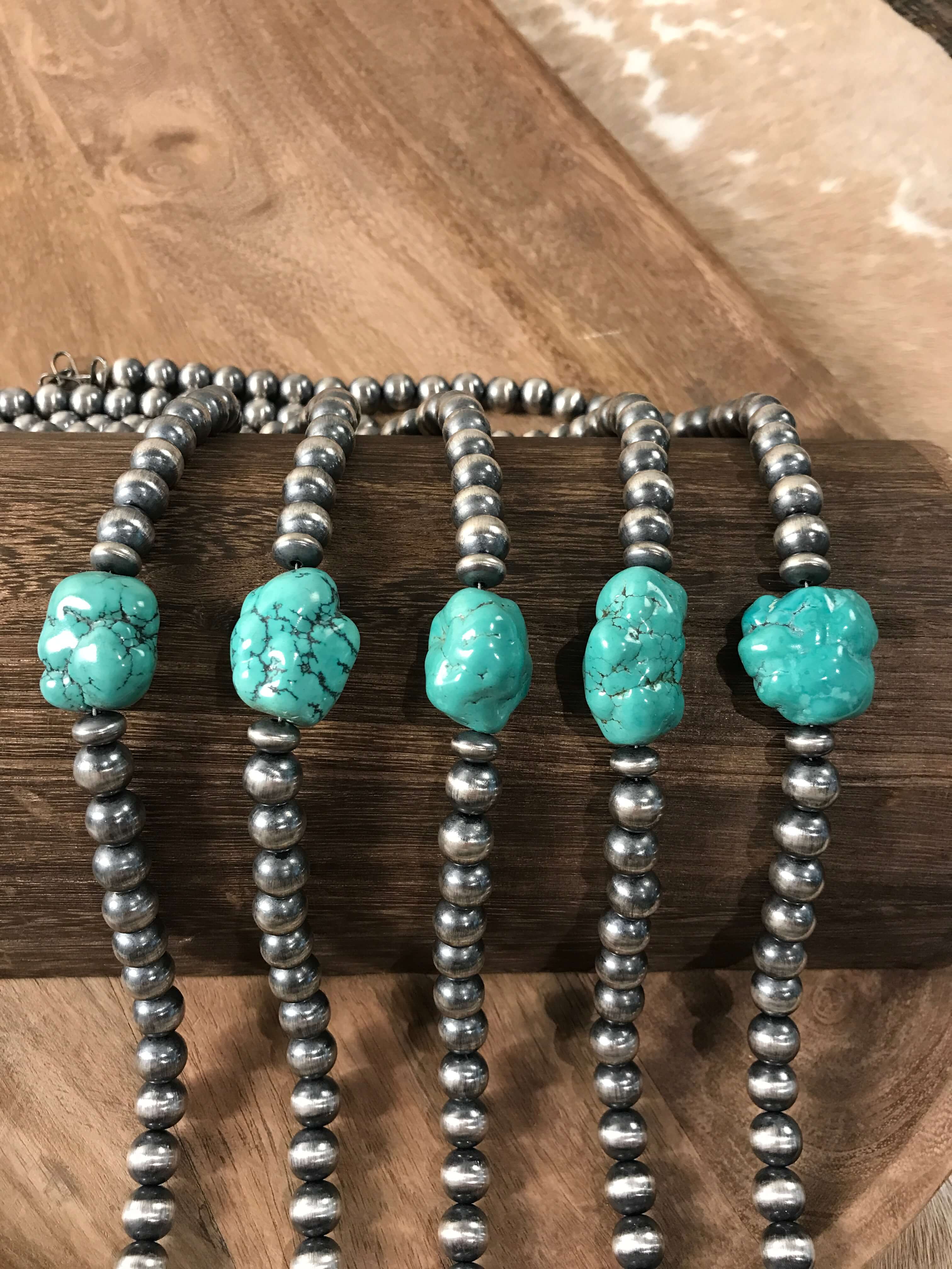 The Valle Verde Necklaces-Necklaces-Calli Co., Turquoise and Silver Jewelry, Native American Handmade, Zuni Tribe, Navajo Tribe, Brock Texas