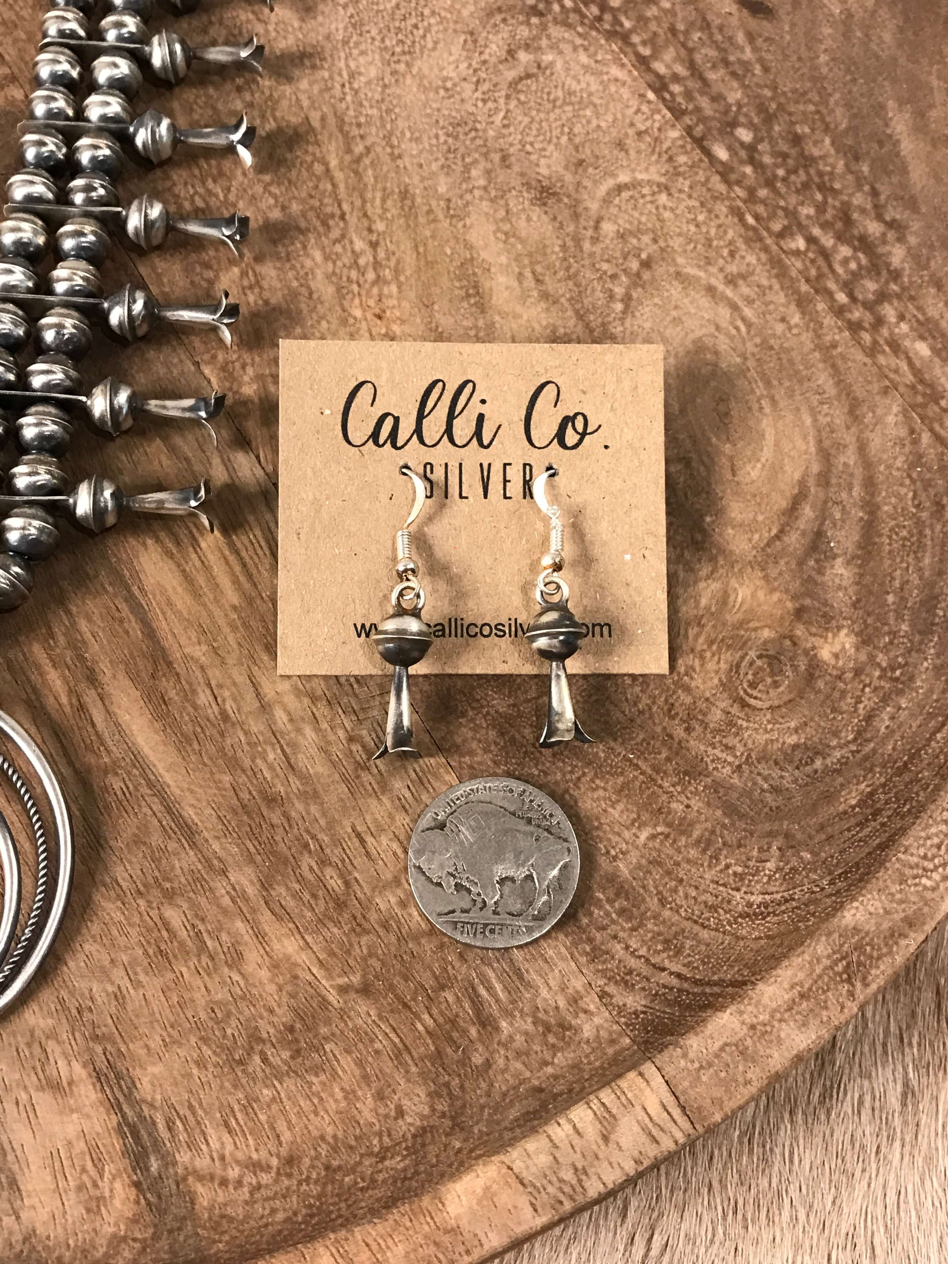 The Samba Squash Blossom Necklace Set-Necklaces-Calli Co., Turquoise and Silver Jewelry, Native American Handmade, Zuni Tribe, Navajo Tribe, Brock Texas