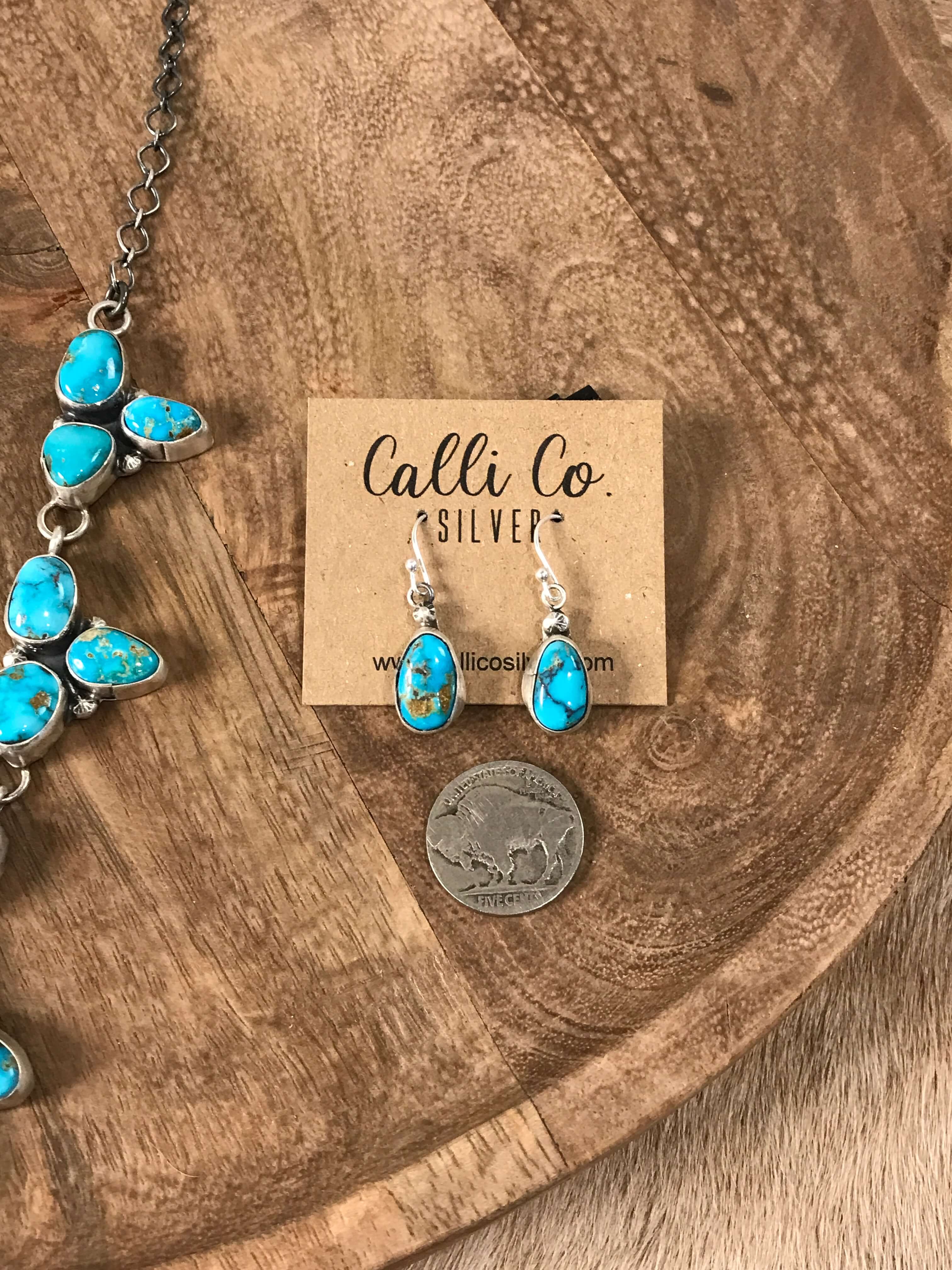 The Waco Turquoise Statement Necklace Set-Necklaces-Calli Co., Turquoise and Silver Jewelry, Native American Handmade, Zuni Tribe, Navajo Tribe, Brock Texas