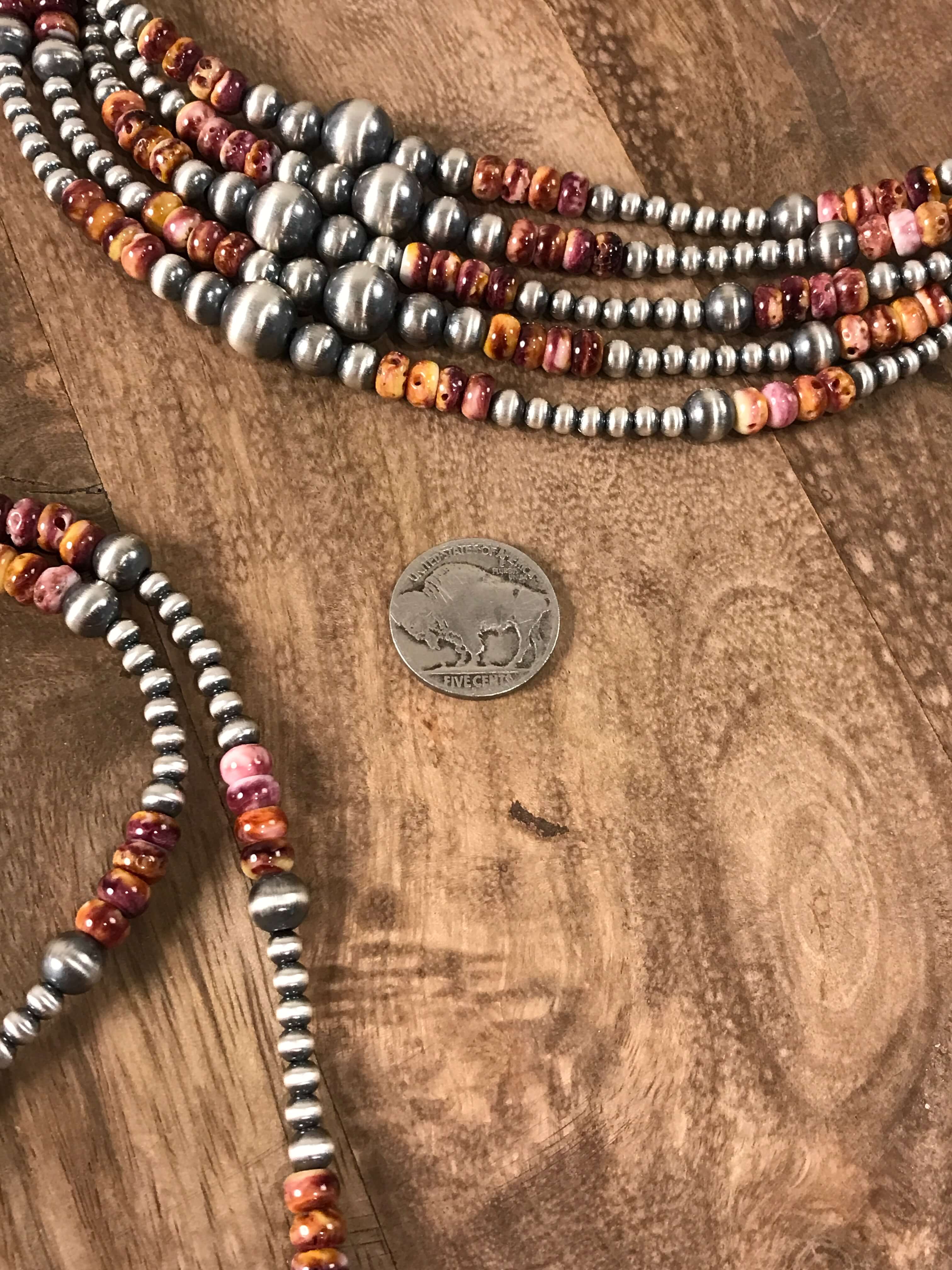 The Milly Necklace in Purple Spiny Oyster-Necklaces-Calli Co., Turquoise and Silver Jewelry, Native American Handmade, Zuni Tribe, Navajo Tribe, Brock Texas