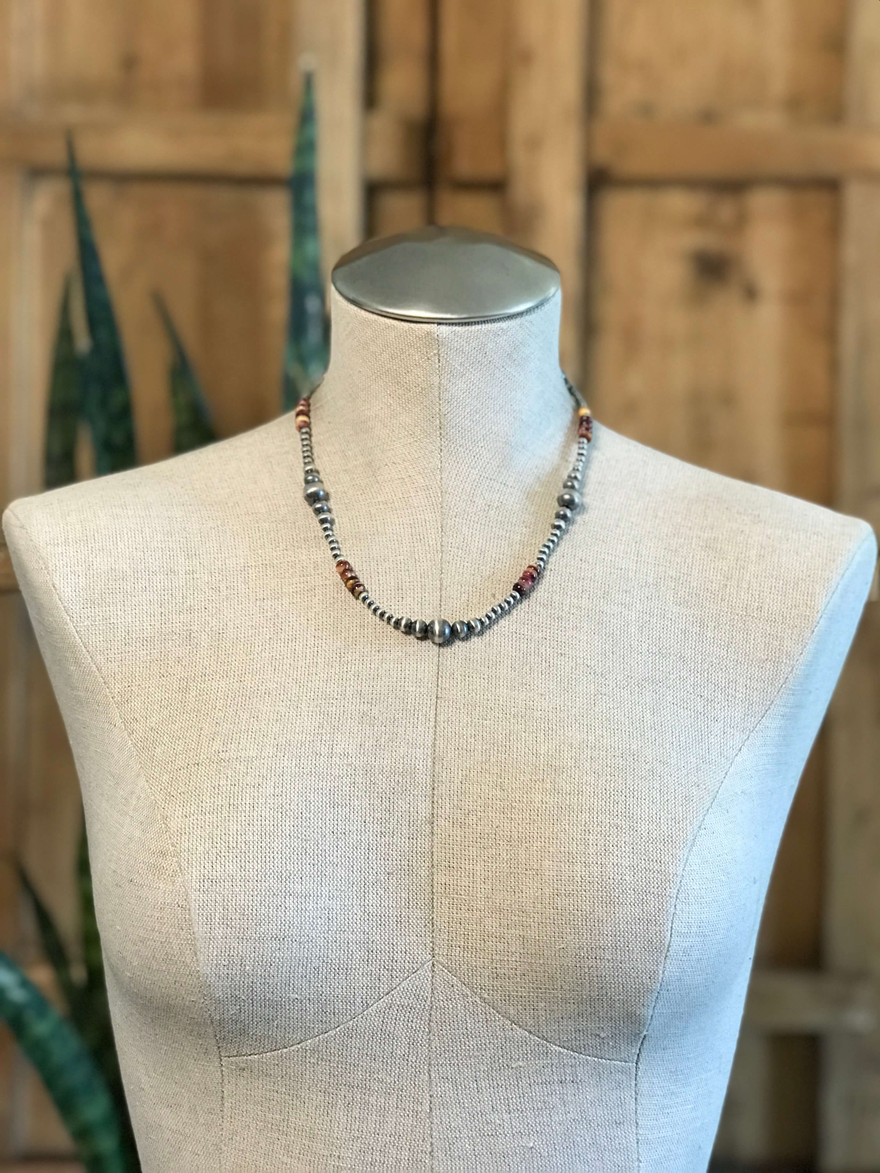 The Maven Necklace in Purple Spiny Oyster-Necklaces-Calli Co., Turquoise and Silver Jewelry, Native American Handmade, Zuni Tribe, Navajo Tribe, Brock Texas