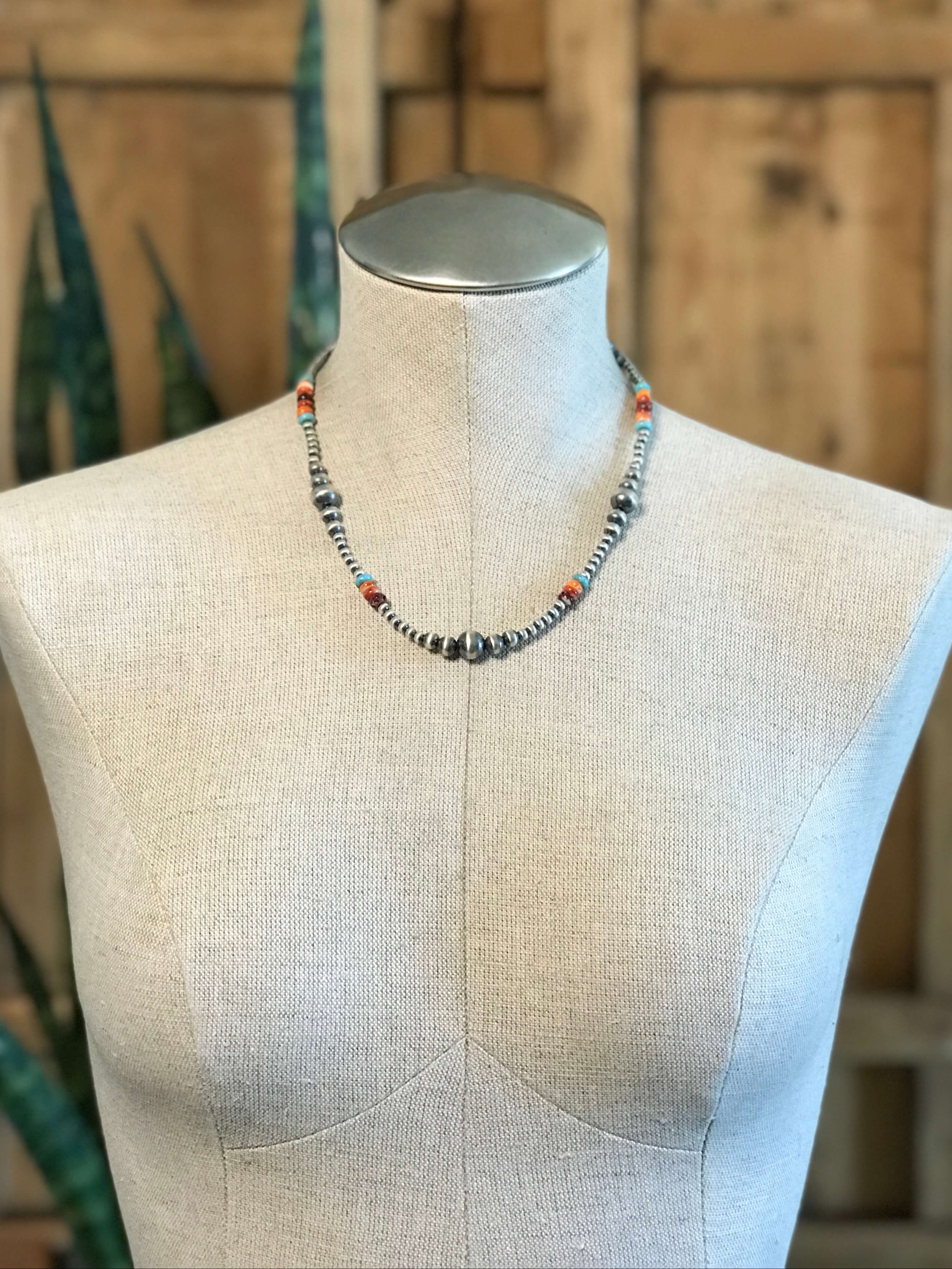 The Maven Multi Stone Necklace-Necklaces-Calli Co., Turquoise and Silver Jewelry, Native American Handmade, Zuni Tribe, Navajo Tribe, Brock Texas