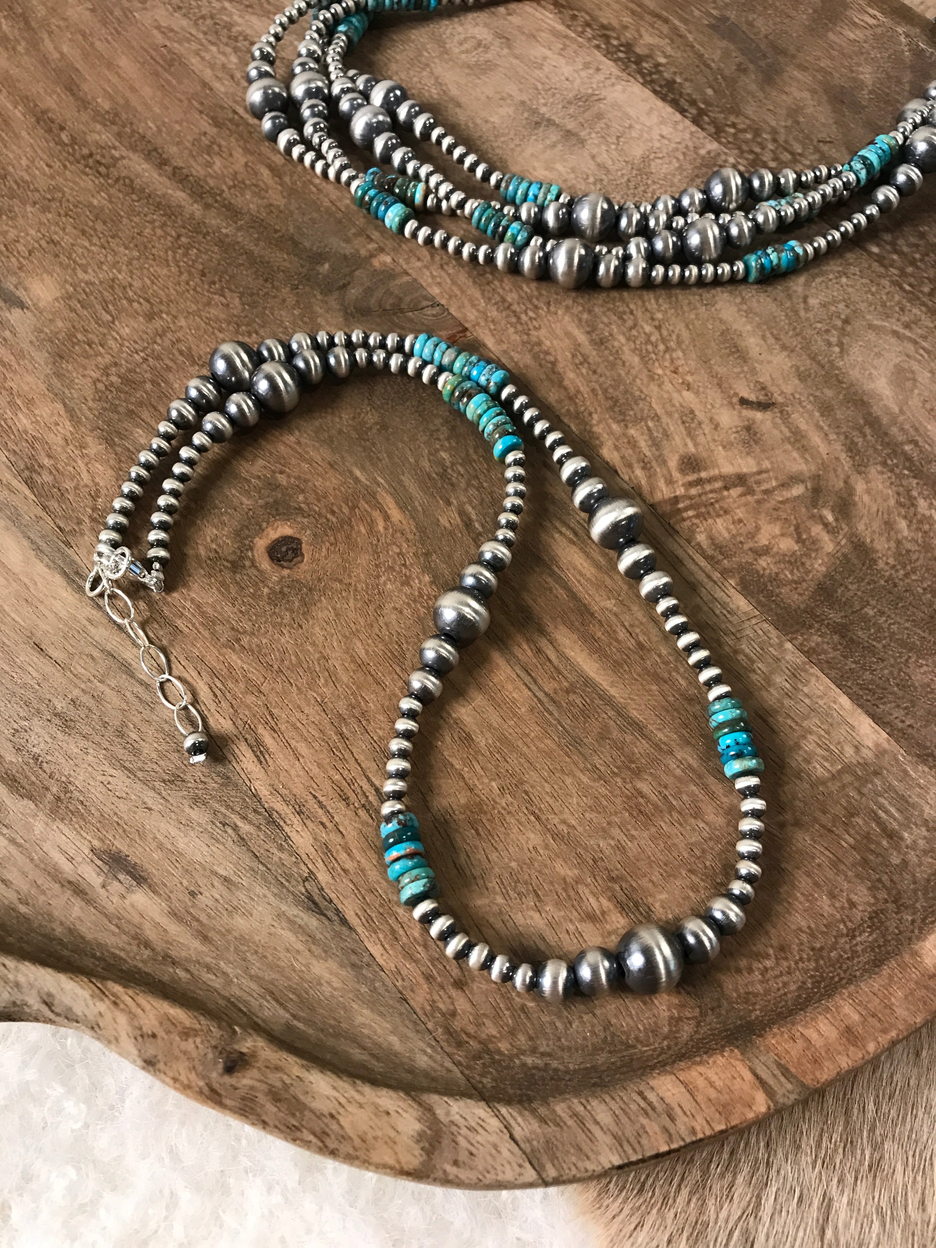 The Maven Necklace in Turquoise-Necklaces-Calli Co., Turquoise and Silver Jewelry, Native American Handmade, Zuni Tribe, Navajo Tribe, Brock Texas