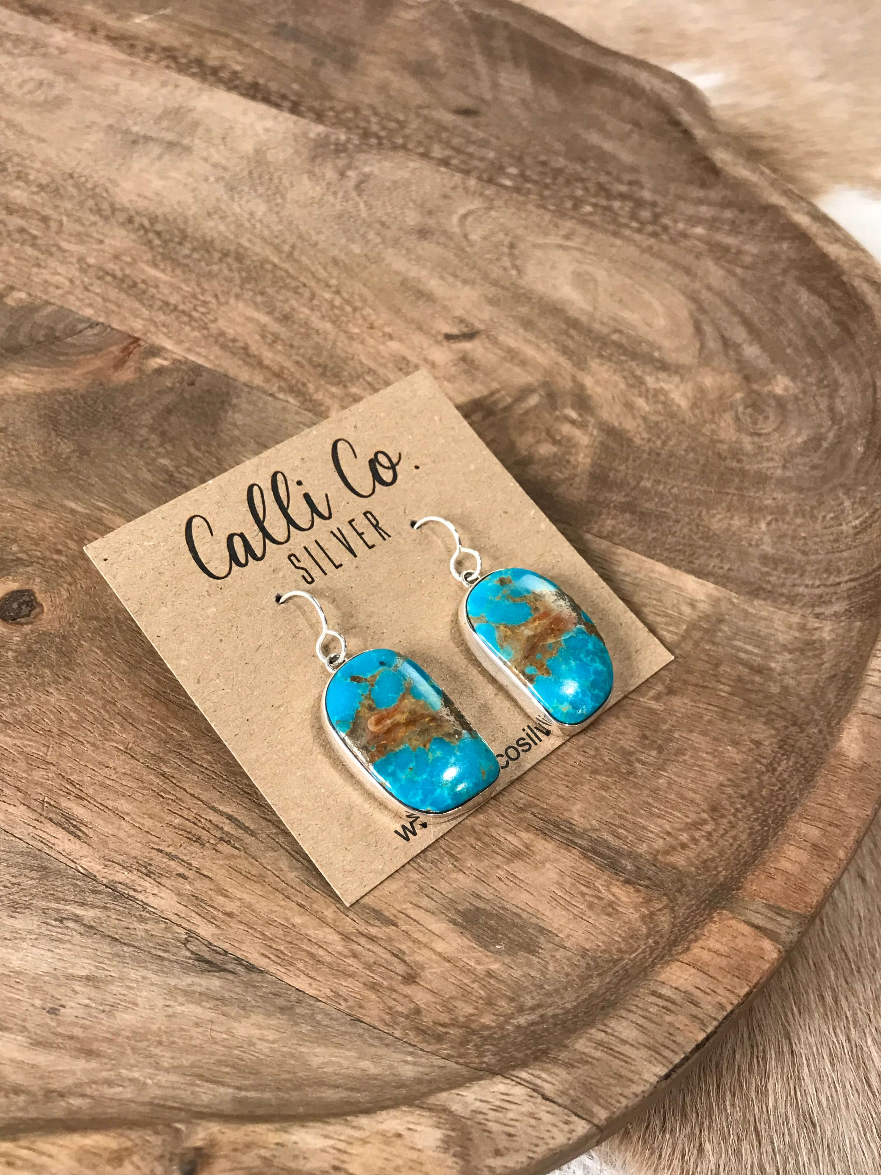 The Arapahoe Dangles, 3-Earrings-Calli Co., Turquoise and Silver Jewelry, Native American Handmade, Zuni Tribe, Navajo Tribe, Brock Texas