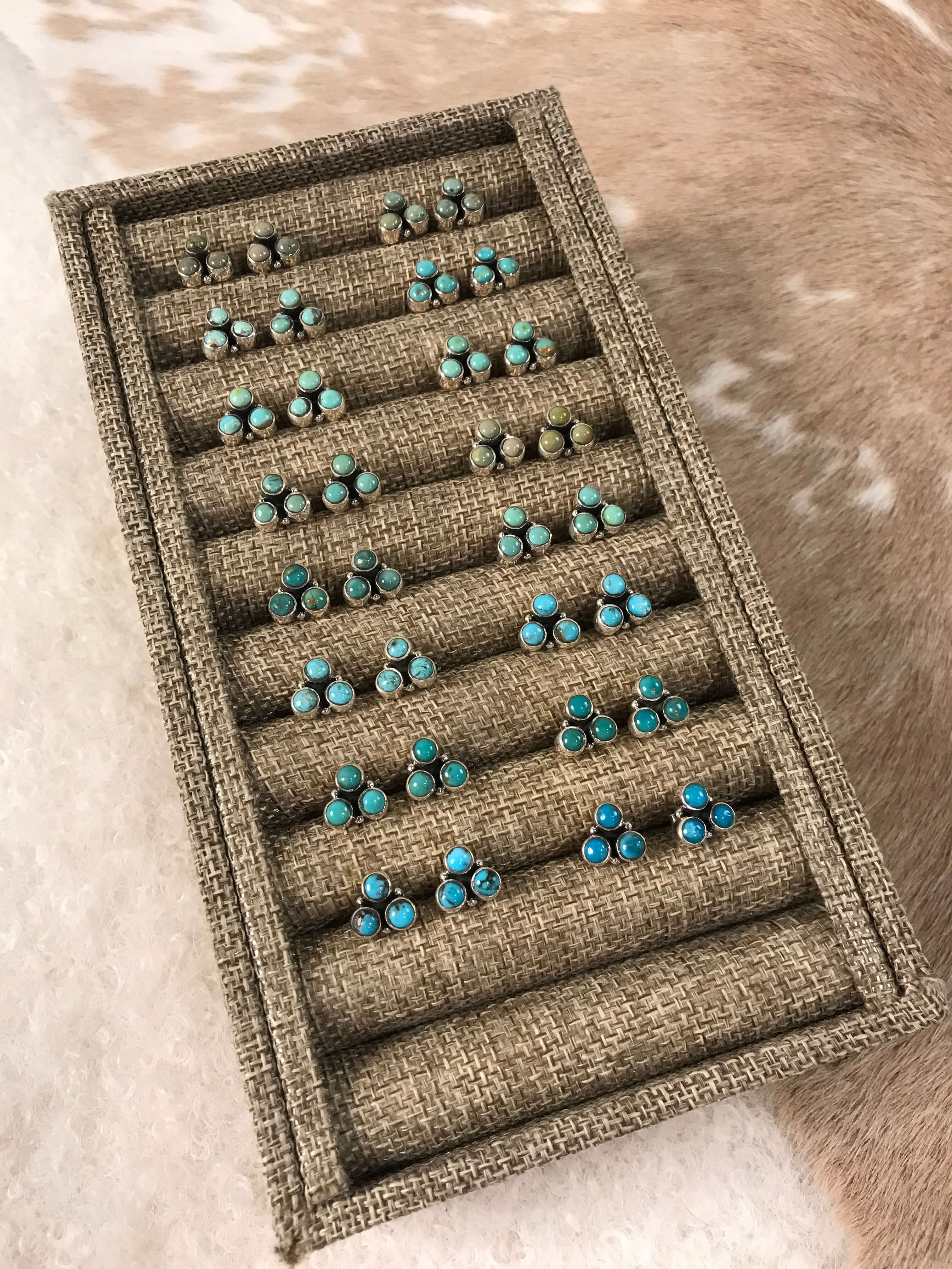 The Serenada Earrings-Earrings-Calli Co., Turquoise and Silver Jewelry, Native American Handmade, Zuni Tribe, Navajo Tribe, Brock Texas