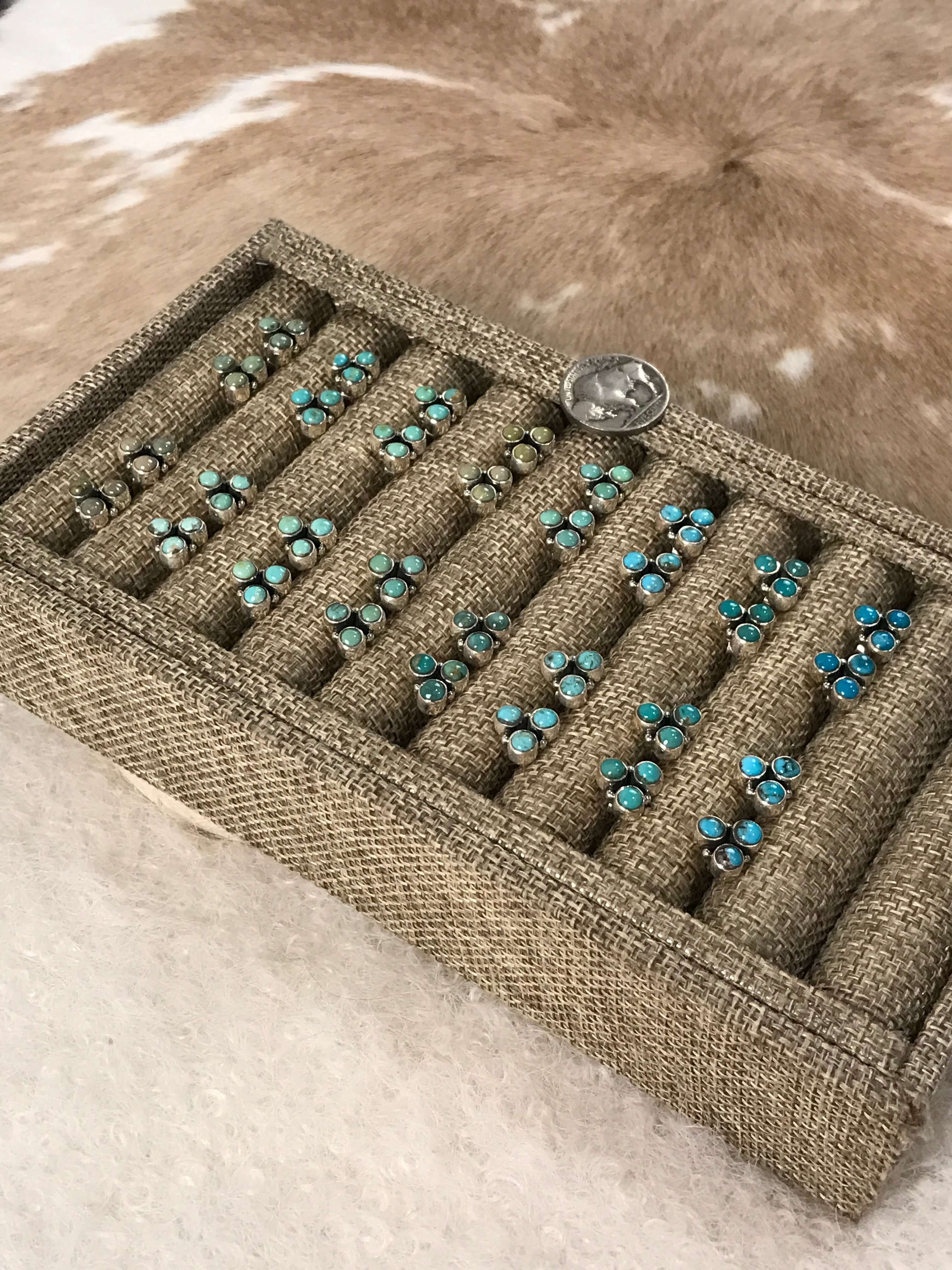 The Serenada Earrings-Earrings-Calli Co., Turquoise and Silver Jewelry, Native American Handmade, Zuni Tribe, Navajo Tribe, Brock Texas