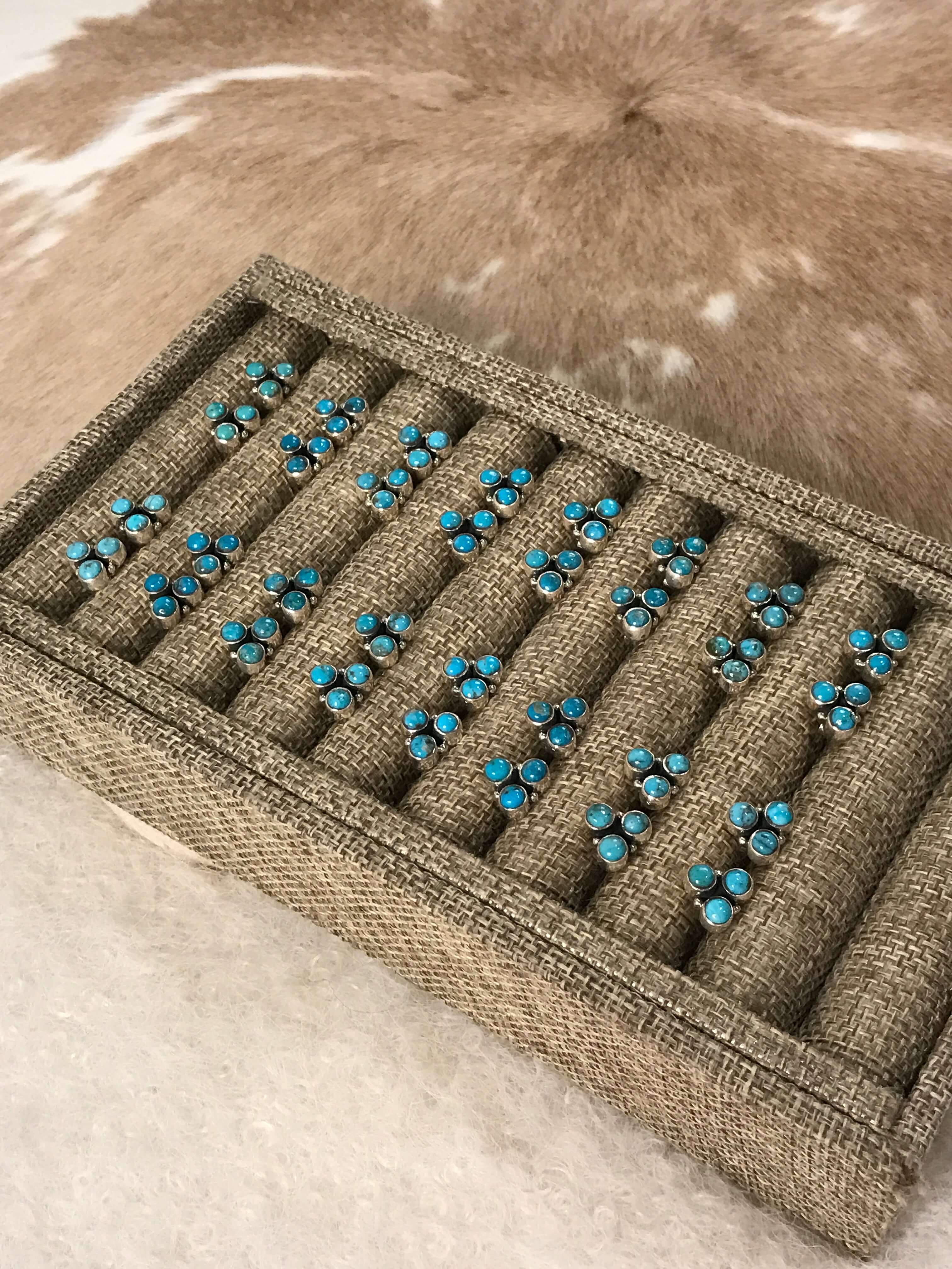 The Serenada Earrings-Earrings-Calli Co., Turquoise and Silver Jewelry, Native American Handmade, Zuni Tribe, Navajo Tribe, Brock Texas