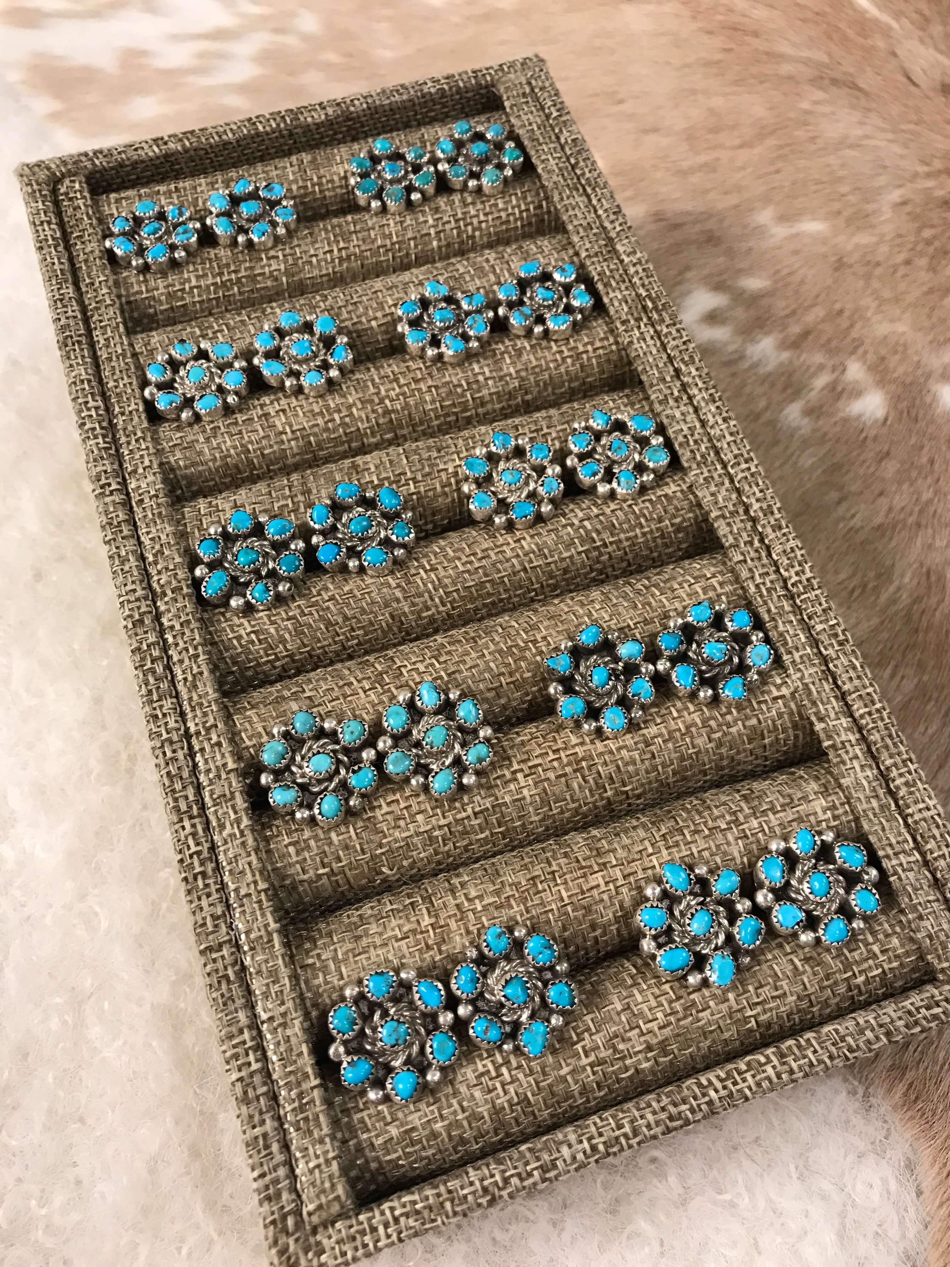 The War Wagon Earrings-Earrings-Calli Co., Turquoise and Silver Jewelry, Native American Handmade, Zuni Tribe, Navajo Tribe, Brock Texas