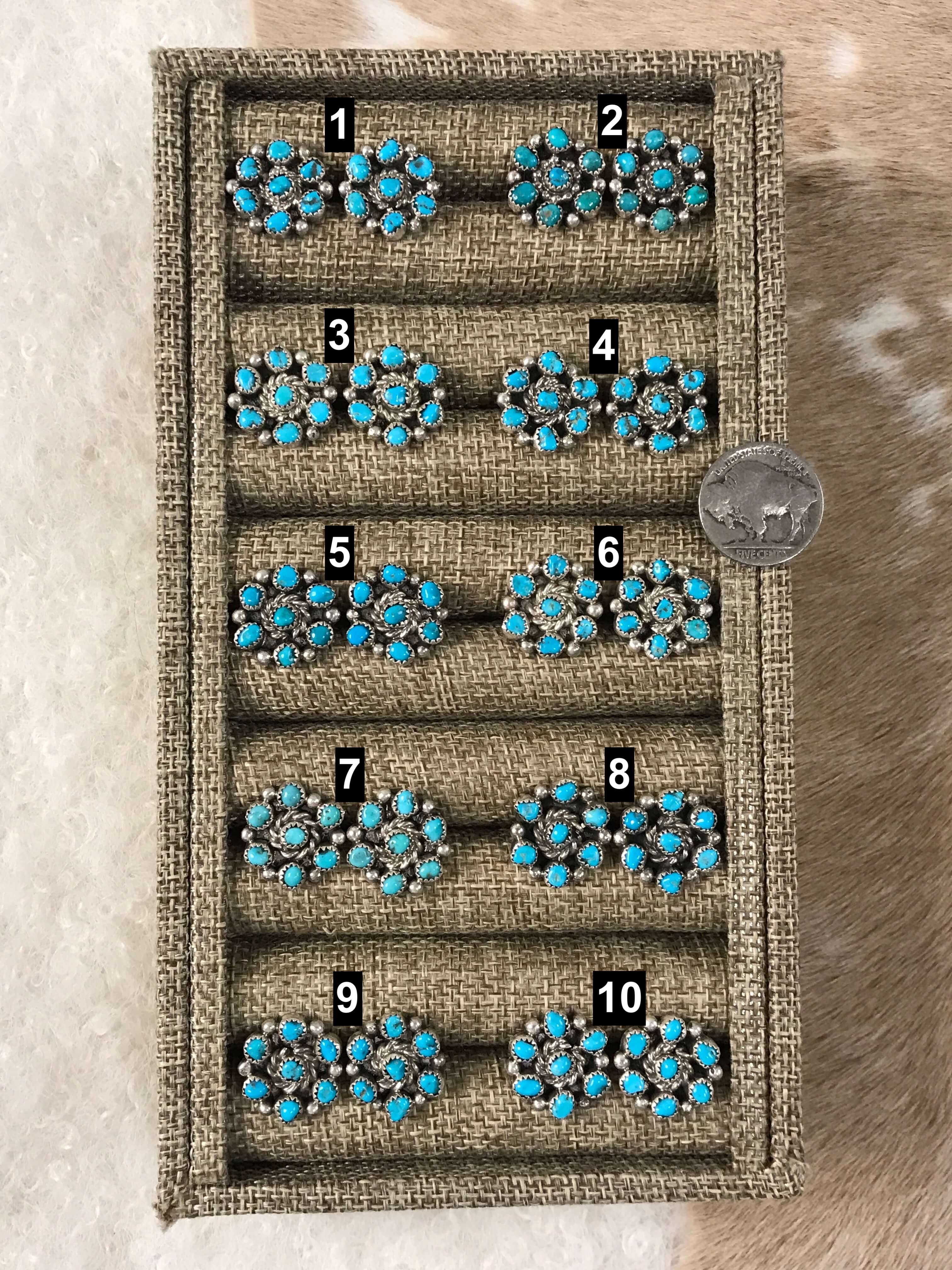 The War Wagon Earrings-Earrings-Calli Co., Turquoise and Silver Jewelry, Native American Handmade, Zuni Tribe, Navajo Tribe, Brock Texas