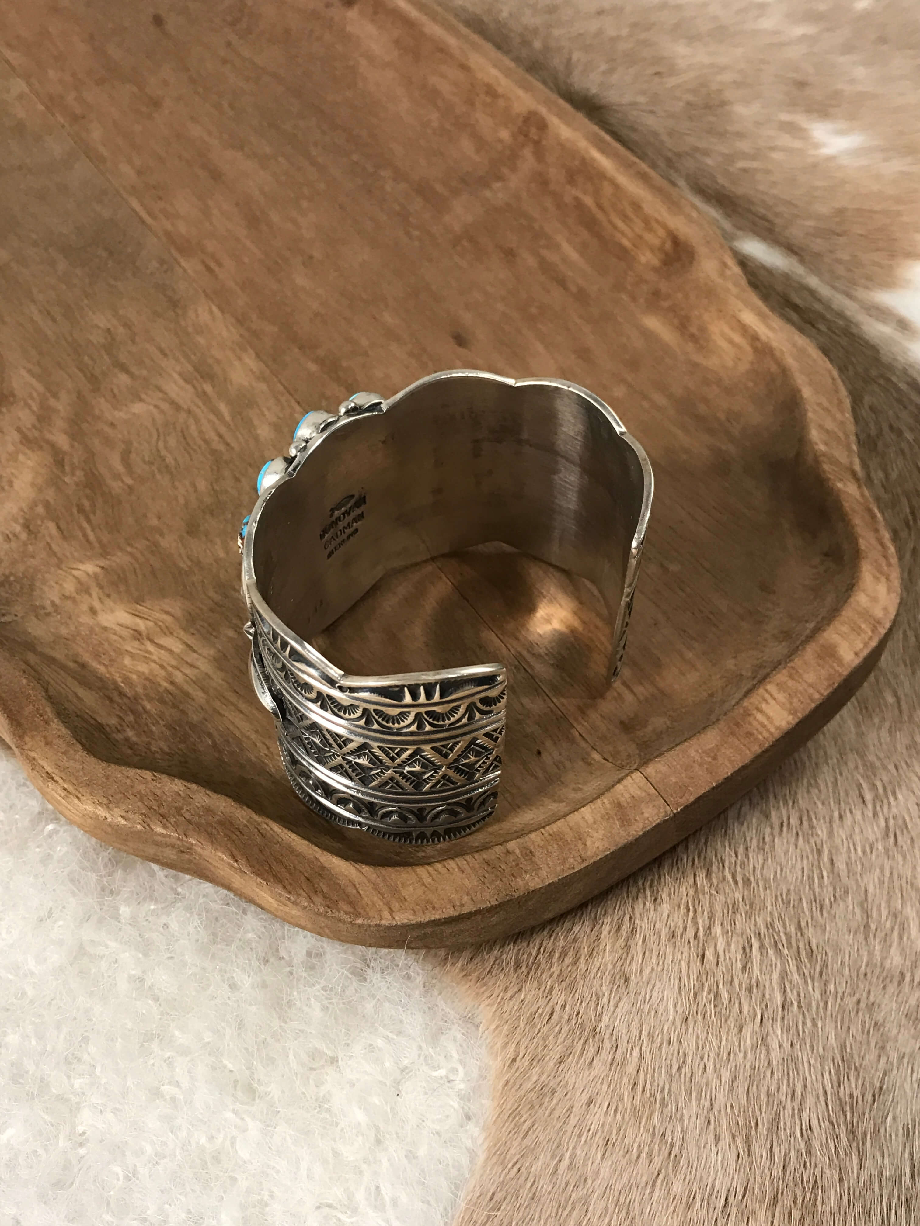 The Smith Rock Buffalo Nickel and Turquoise Cuff-Bracelets & Cuffs-Calli Co., Turquoise and Silver Jewelry, Native American Handmade, Zuni Tribe, Navajo Tribe, Brock Texas