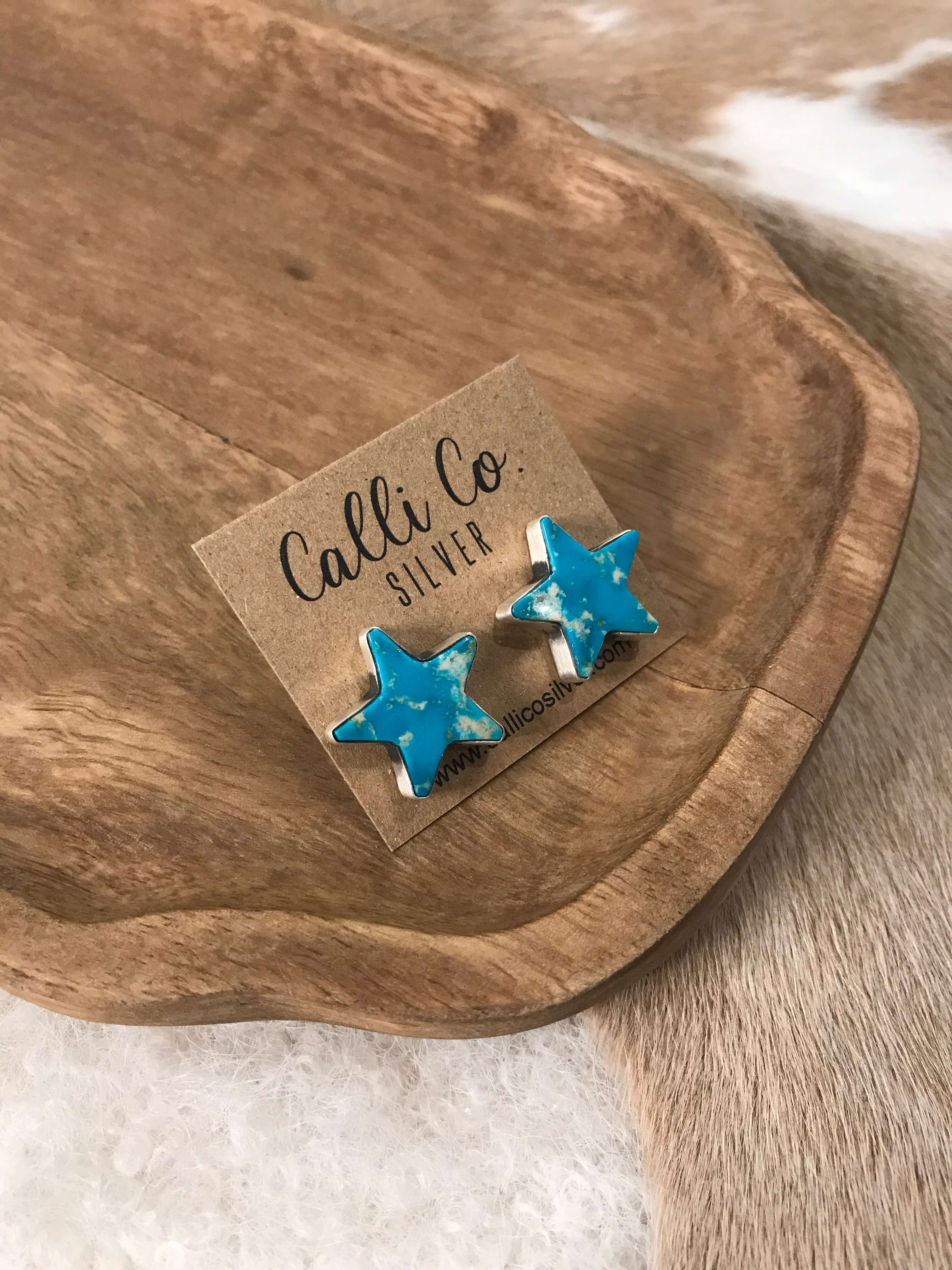 The Stardust Studs, 1-Earrings-Calli Co., Turquoise and Silver Jewelry, Native American Handmade, Zuni Tribe, Navajo Tribe, Brock Texas