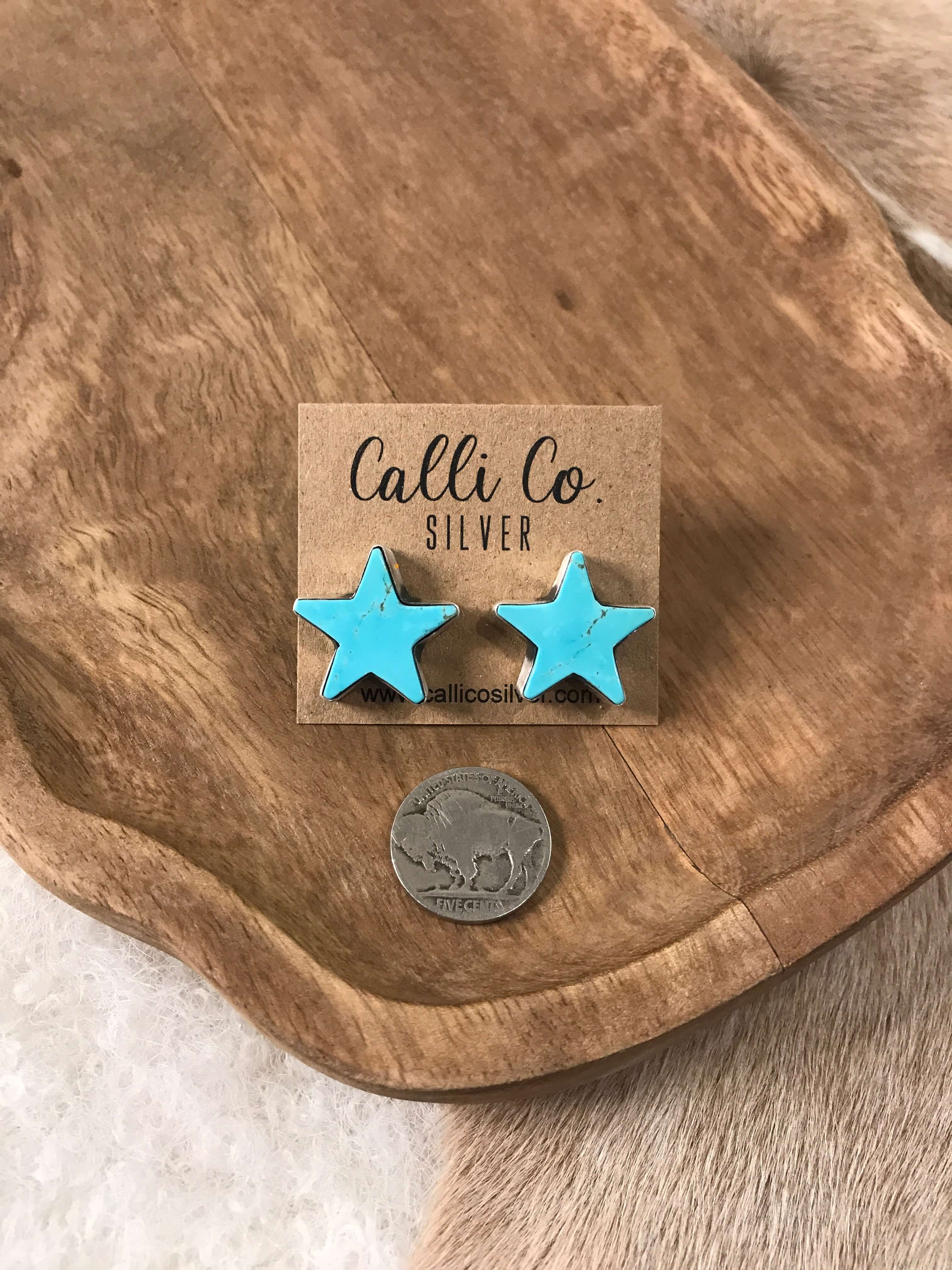 The Stardust Studs, 4-Earrings-Calli Co., Turquoise and Silver Jewelry, Native American Handmade, Zuni Tribe, Navajo Tribe, Brock Texas