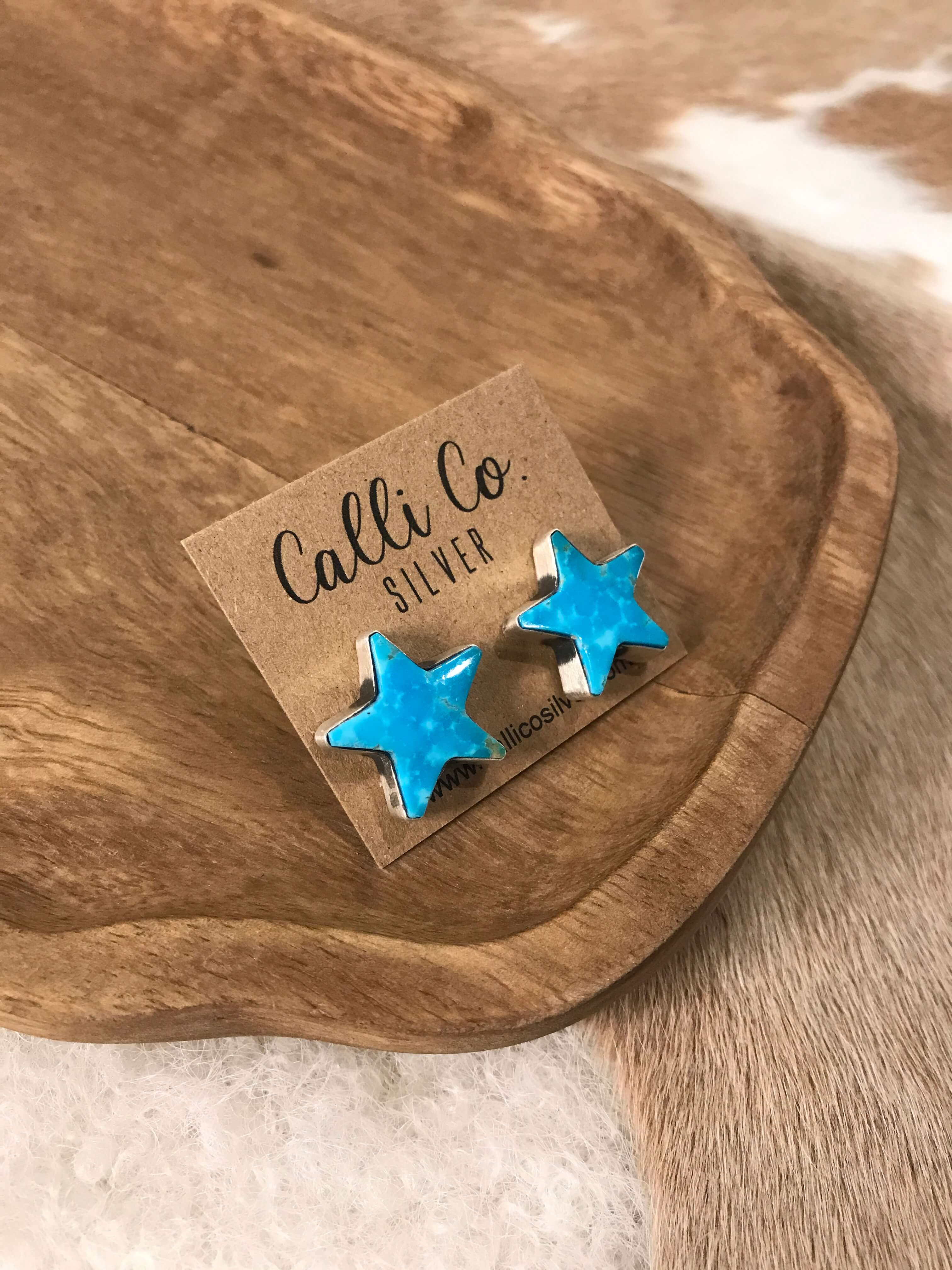 The Stardust Studs, 6-Earrings-Calli Co., Turquoise and Silver Jewelry, Native American Handmade, Zuni Tribe, Navajo Tribe, Brock Texas