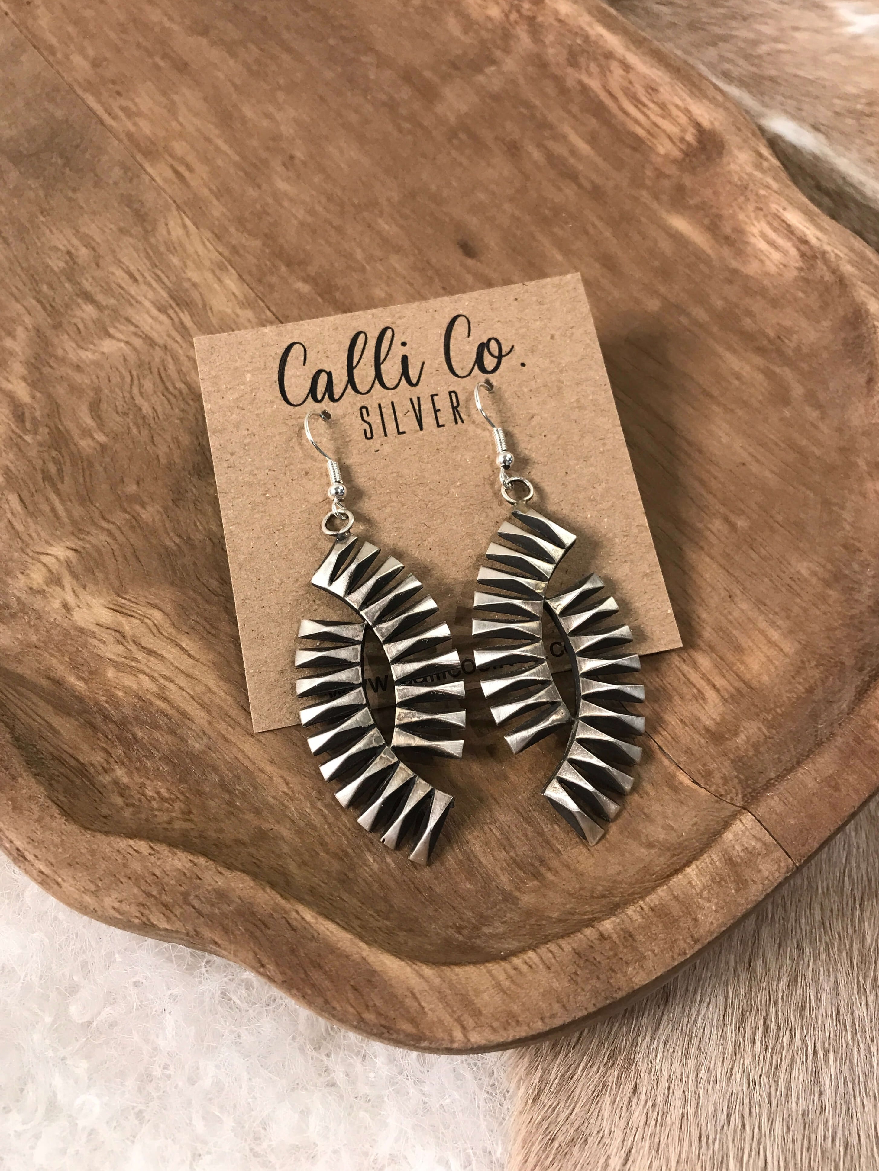 The Billini Earrings-Earrings-Calli Co., Turquoise and Silver Jewelry, Native American Handmade, Zuni Tribe, Navajo Tribe, Brock Texas