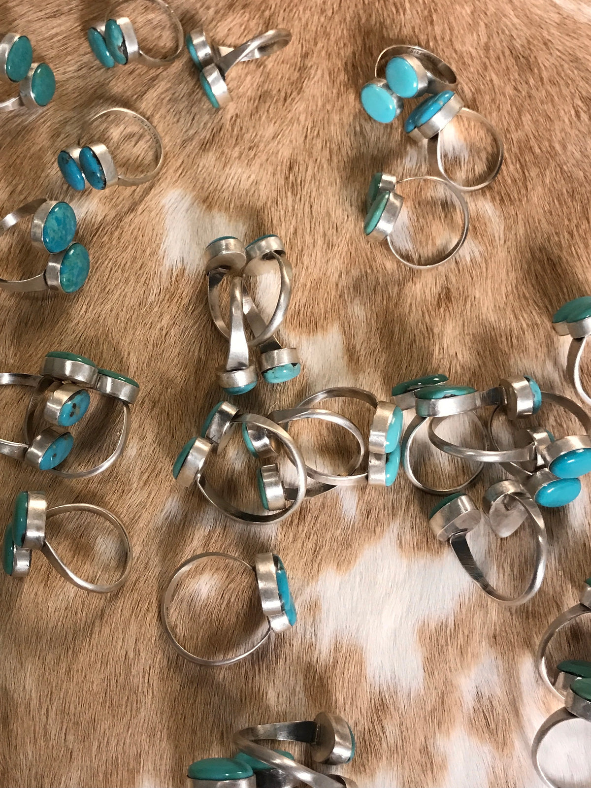 The Cerin Adjustable Rings-Rings-Calli Co., Turquoise and Silver Jewelry, Native American Handmade, Zuni Tribe, Navajo Tribe, Brock Texas