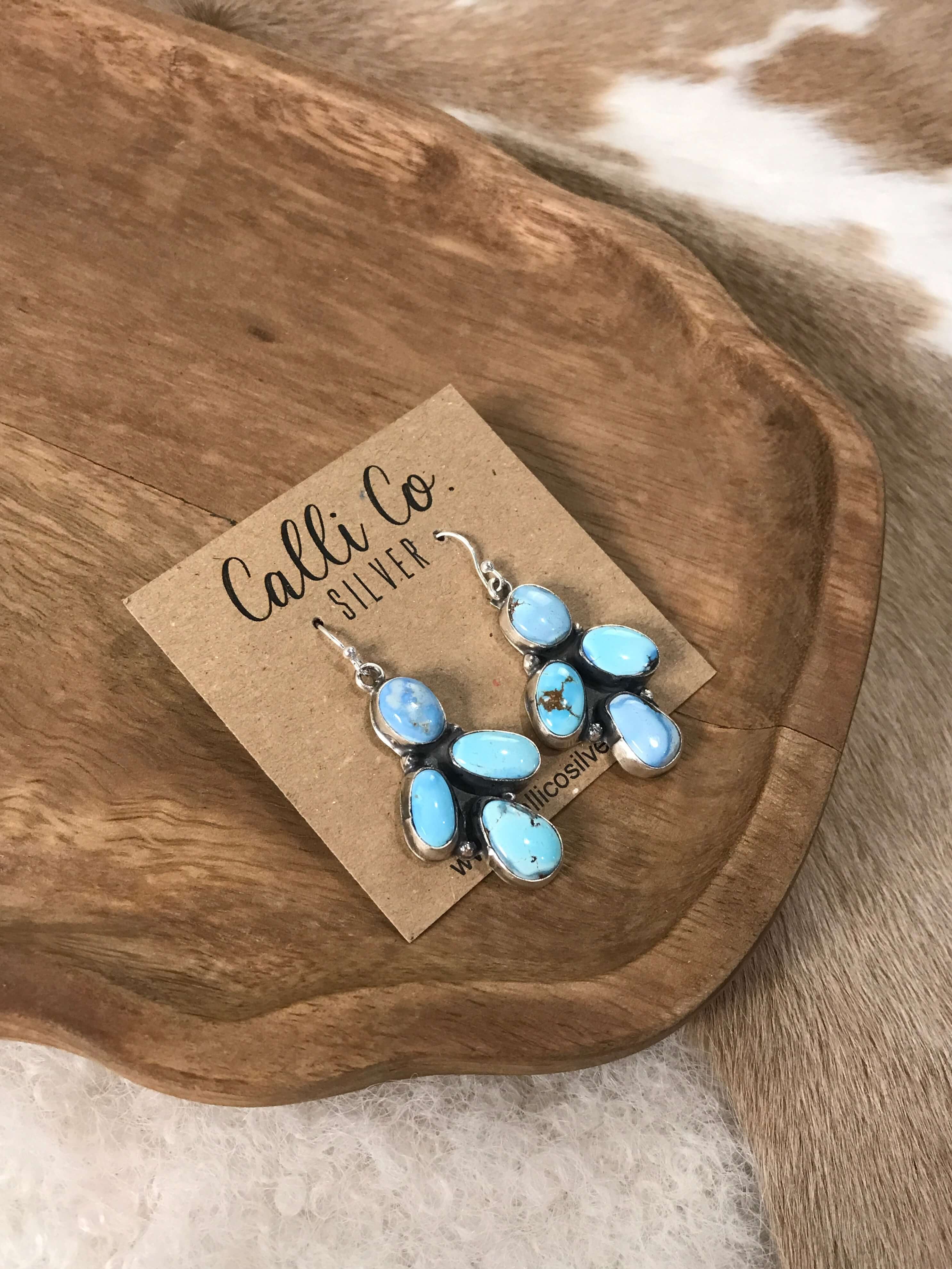 The Wallowa Dangles, 1-Earrings-Calli Co., Turquoise and Silver Jewelry, Native American Handmade, Zuni Tribe, Navajo Tribe, Brock Texas