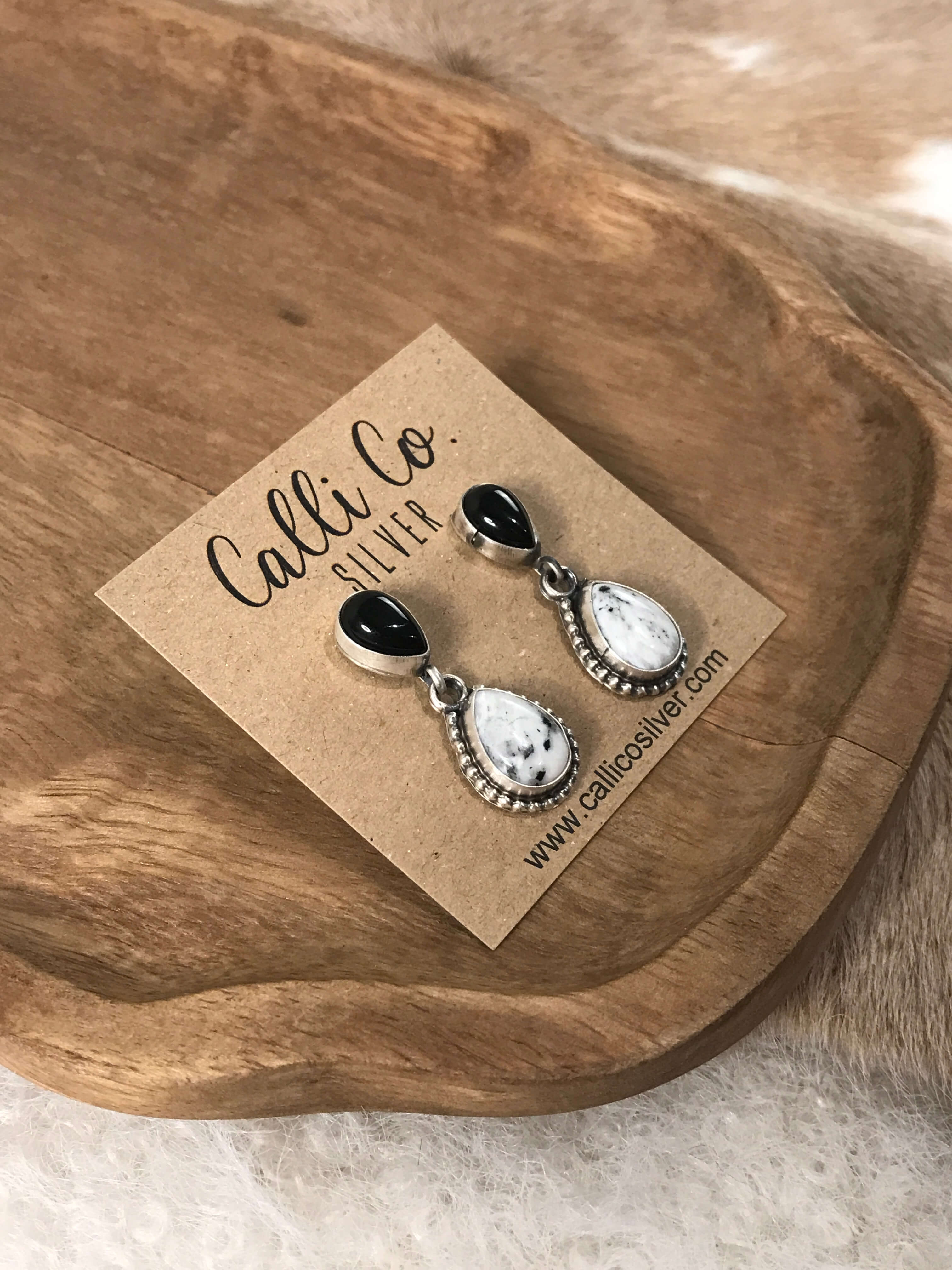 The Coolidge Dangles, 1-Earrings-Calli Co., Turquoise and Silver Jewelry, Native American Handmade, Zuni Tribe, Navajo Tribe, Brock Texas