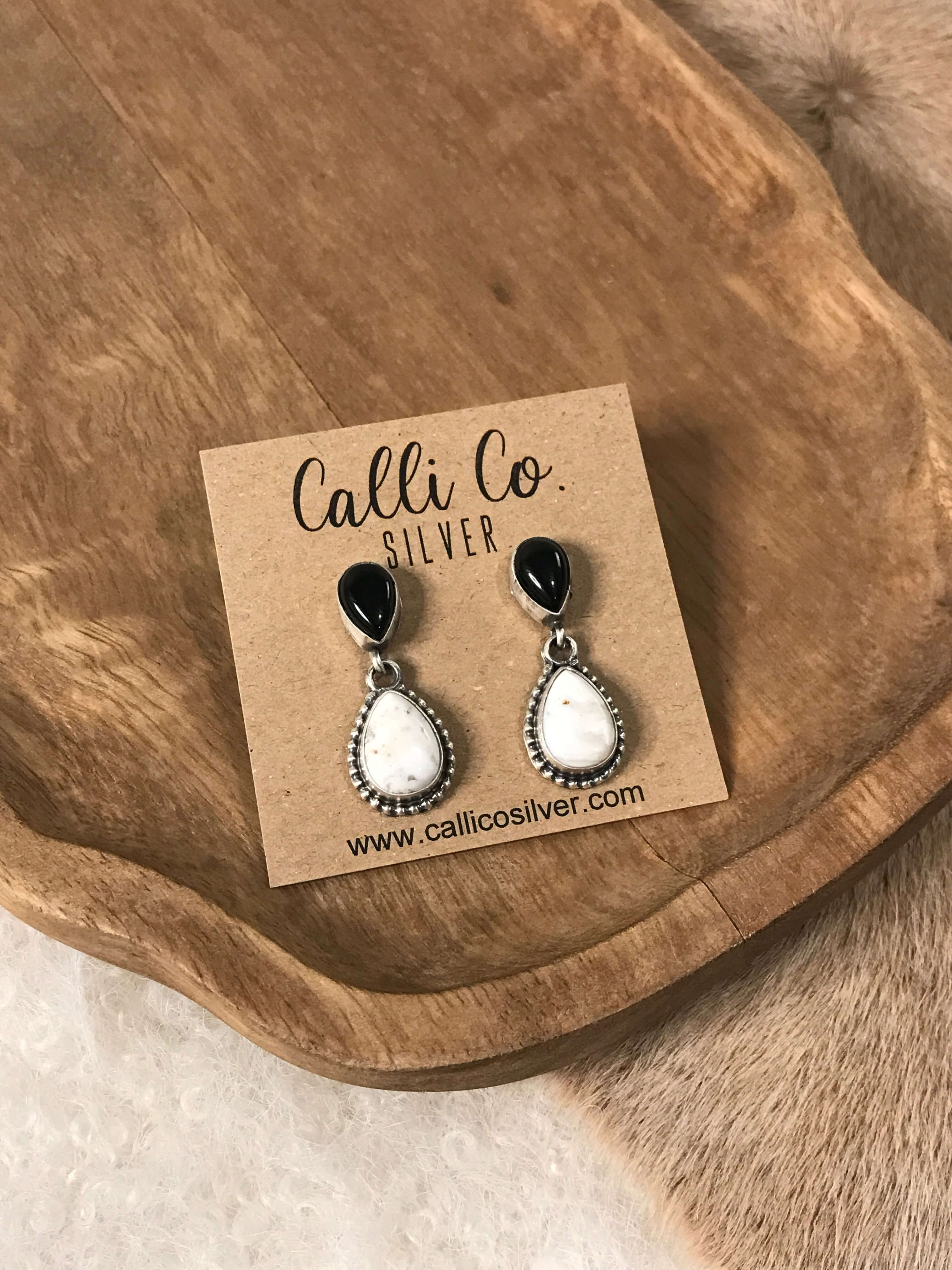 The Coolidge Dangles, 2-Earrings-Calli Co., Turquoise and Silver Jewelry, Native American Handmade, Zuni Tribe, Navajo Tribe, Brock Texas