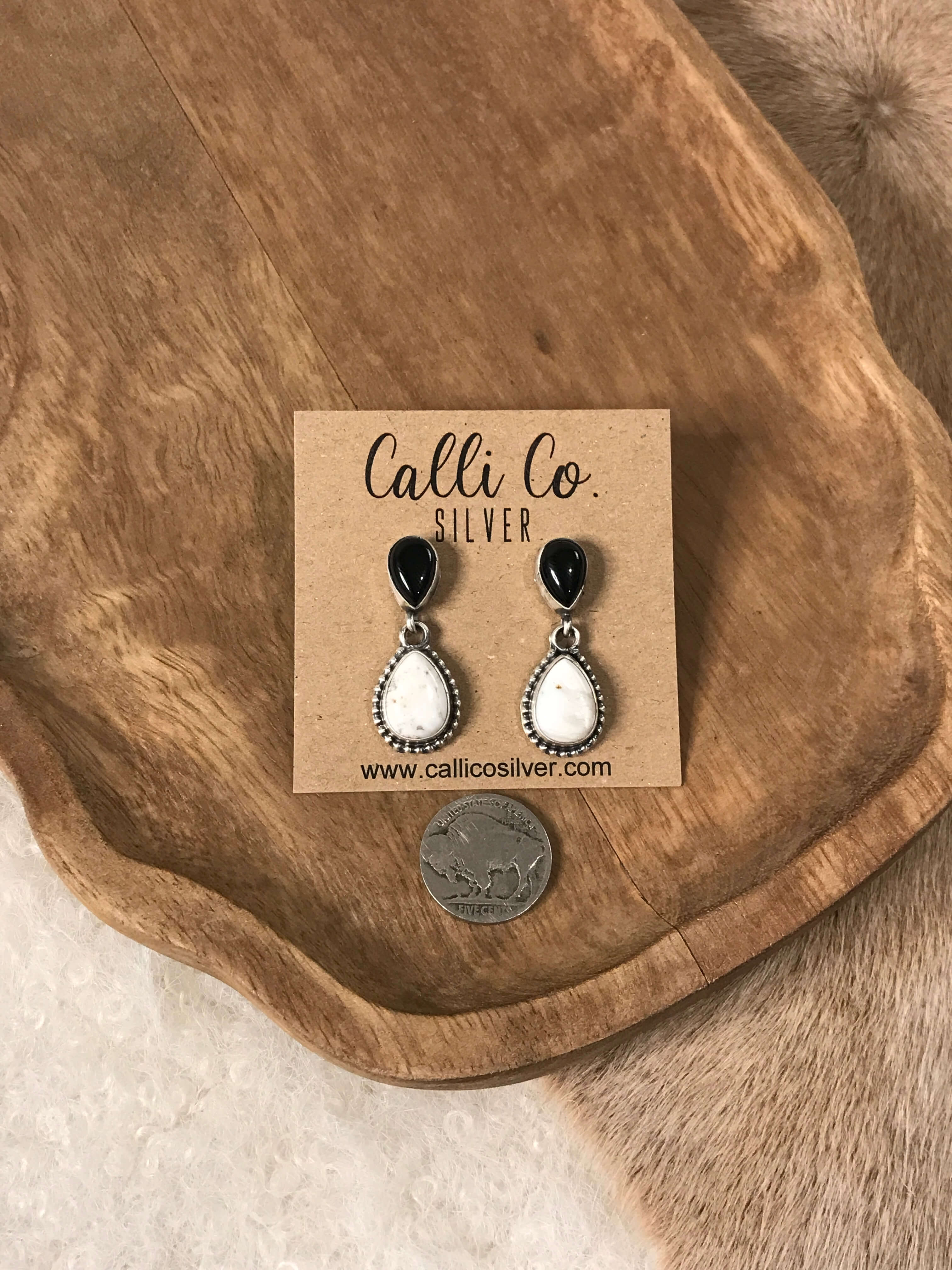 The Coolidge Dangles, 2-Earrings-Calli Co., Turquoise and Silver Jewelry, Native American Handmade, Zuni Tribe, Navajo Tribe, Brock Texas