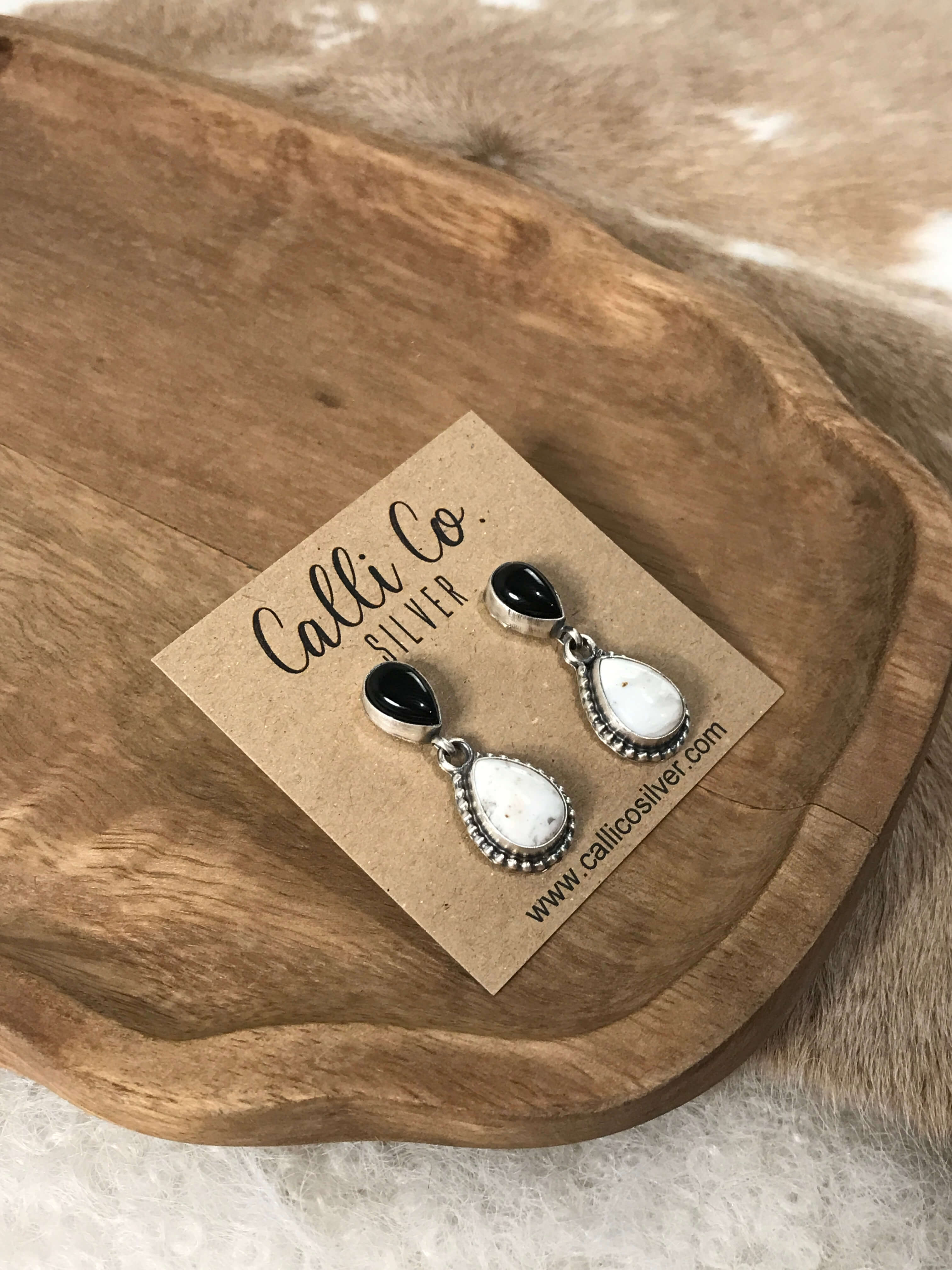 The Coolidge Dangles, 2-Earrings-Calli Co., Turquoise and Silver Jewelry, Native American Handmade, Zuni Tribe, Navajo Tribe, Brock Texas