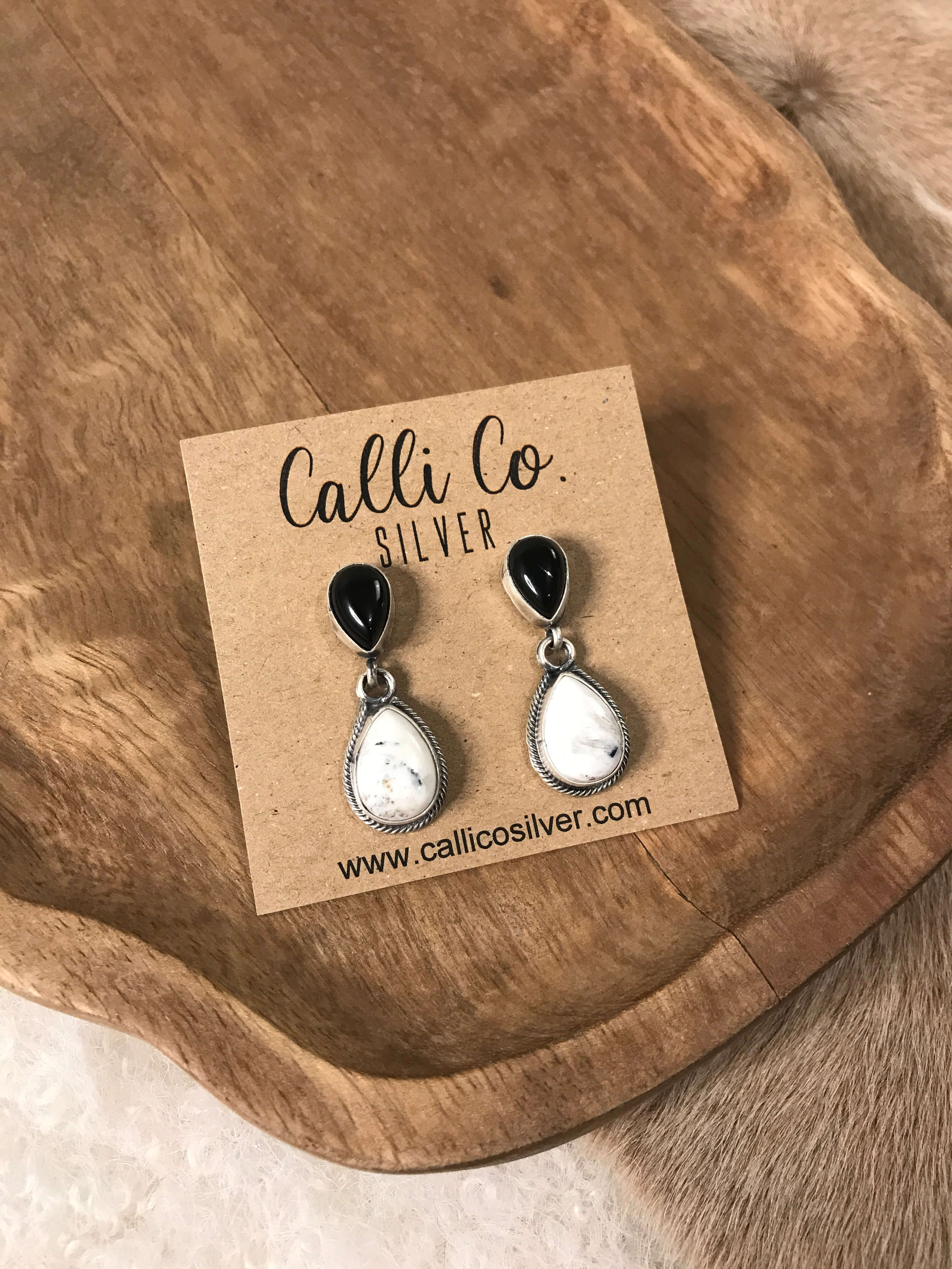 The Coolidge Dangles, 4-Earrings-Calli Co., Turquoise and Silver Jewelry, Native American Handmade, Zuni Tribe, Navajo Tribe, Brock Texas