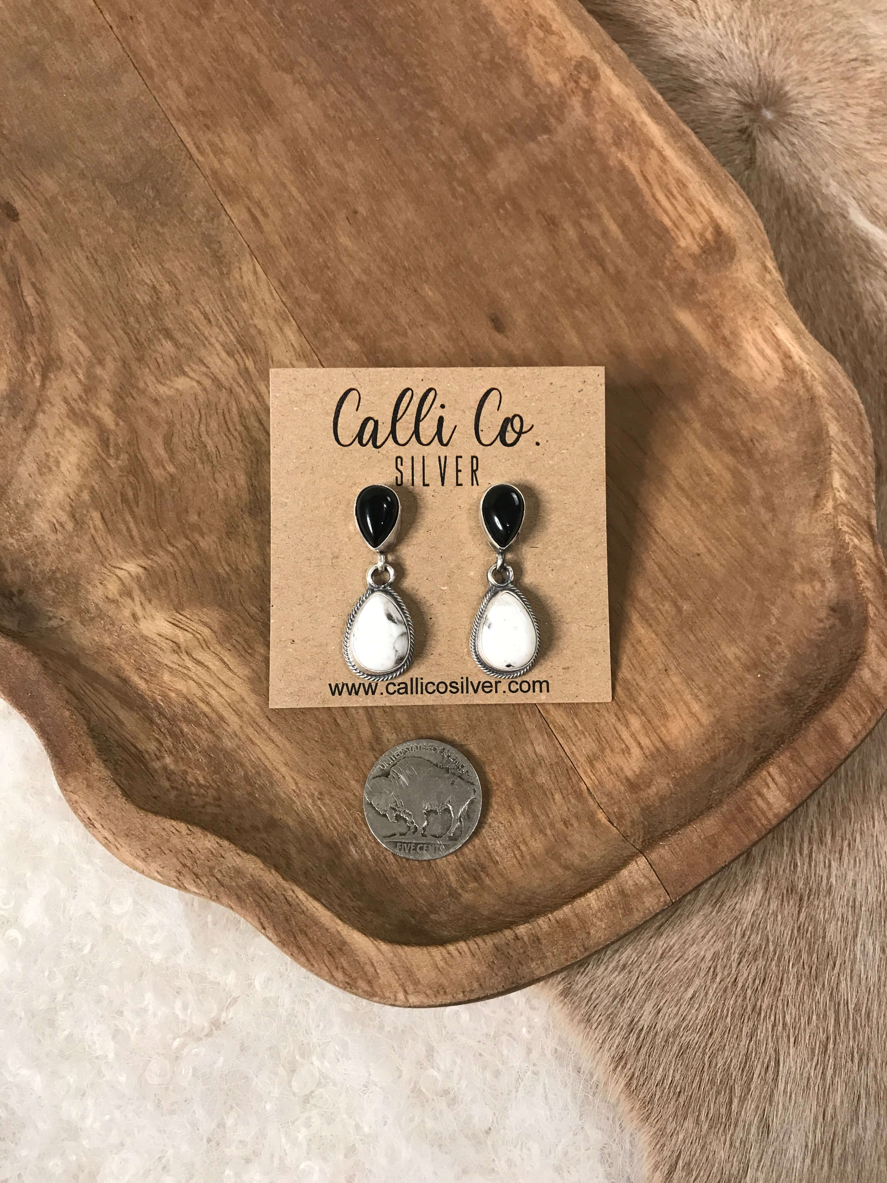 The Coolidge Dangles, 5-Earrings-Calli Co., Turquoise and Silver Jewelry, Native American Handmade, Zuni Tribe, Navajo Tribe, Brock Texas