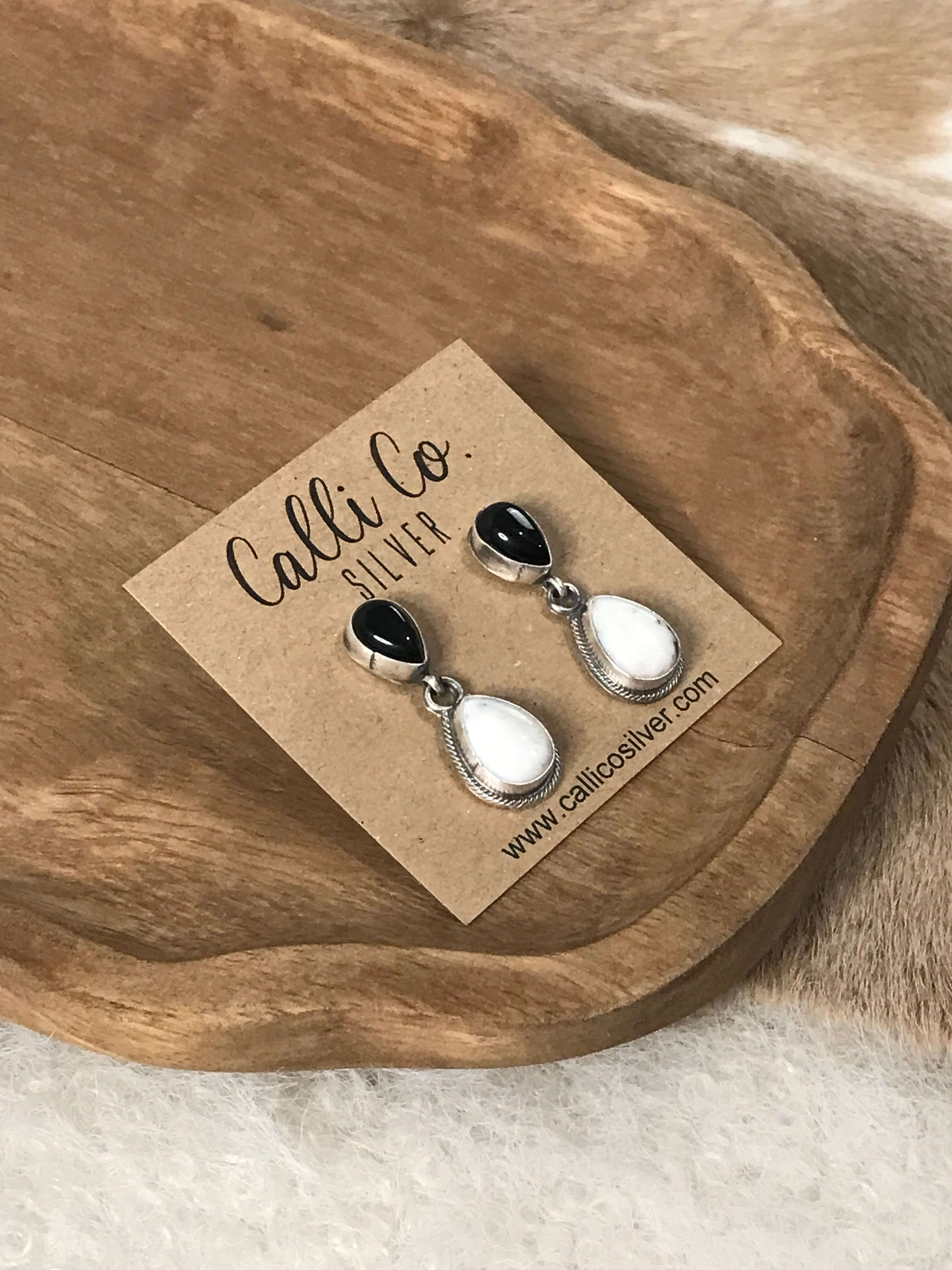 The Coolidge Dangles, 6-Earrings-Calli Co., Turquoise and Silver Jewelry, Native American Handmade, Zuni Tribe, Navajo Tribe, Brock Texas