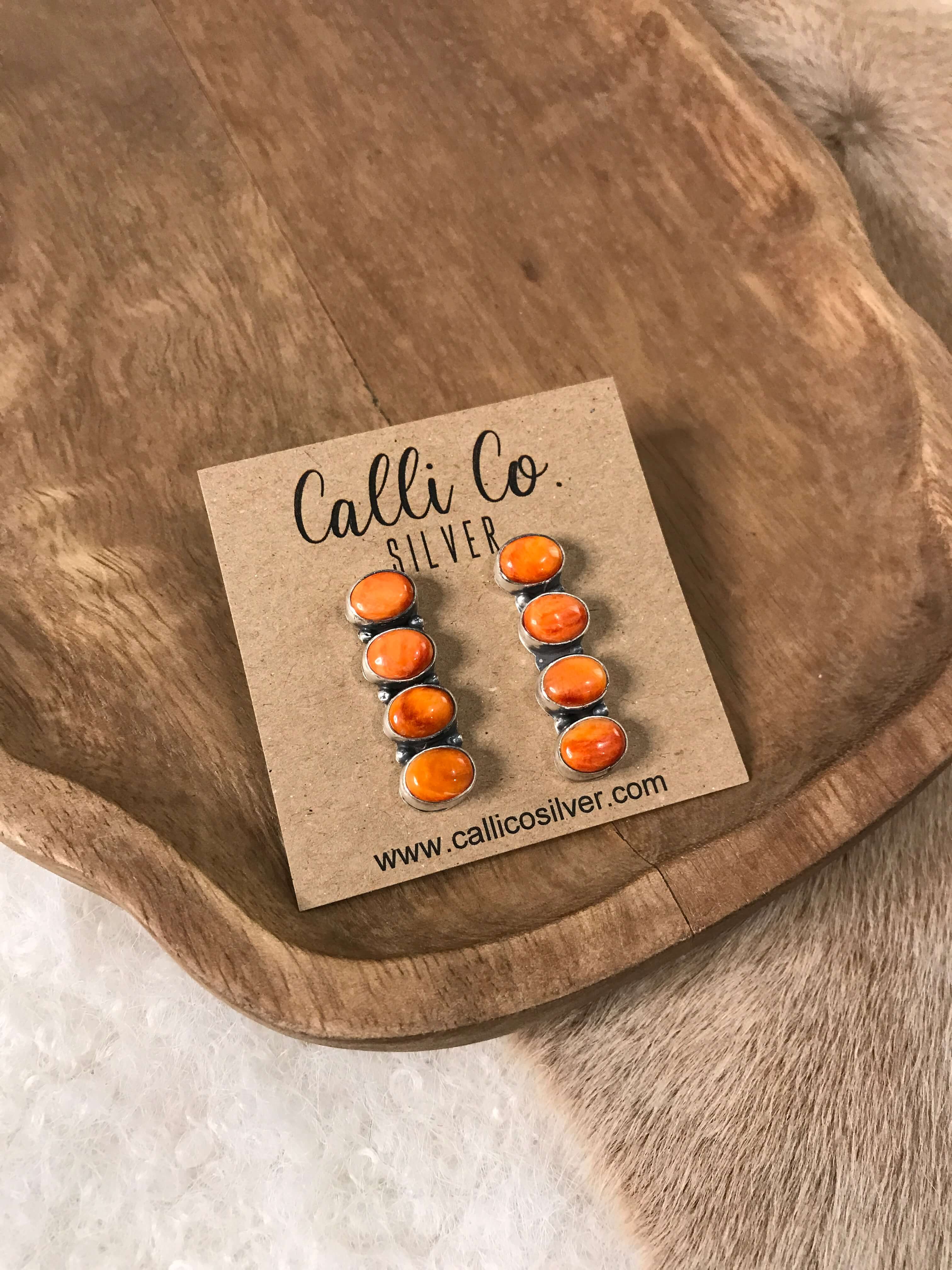 The Basiao Earrings, 3-Earrings-Calli Co., Turquoise and Silver Jewelry, Native American Handmade, Zuni Tribe, Navajo Tribe, Brock Texas