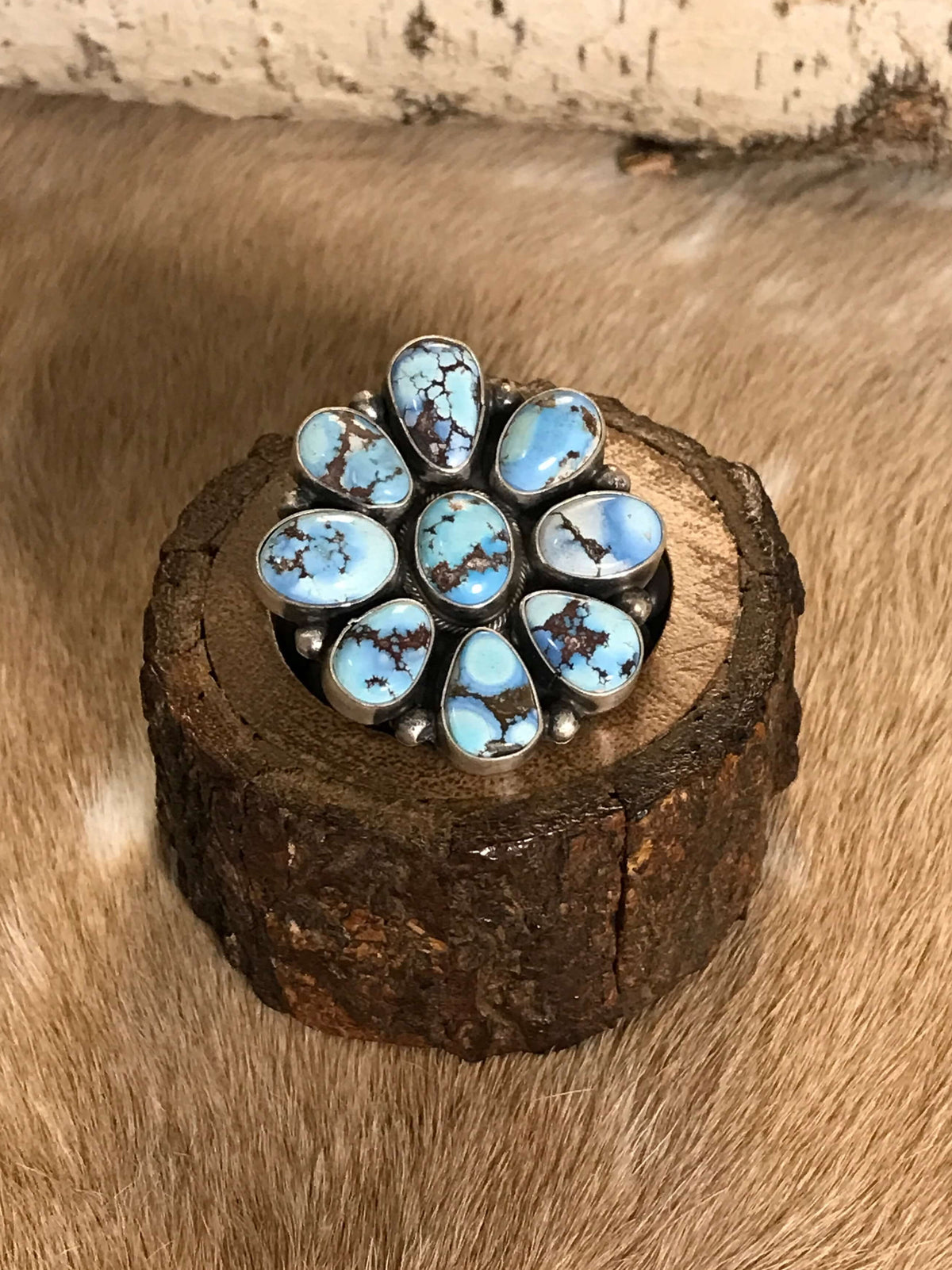 The San Ardo Adjustable Ring, 2-Rings-Calli Co., Turquoise and Silver Jewelry, Native American Handmade, Zuni Tribe, Navajo Tribe, Brock Texas