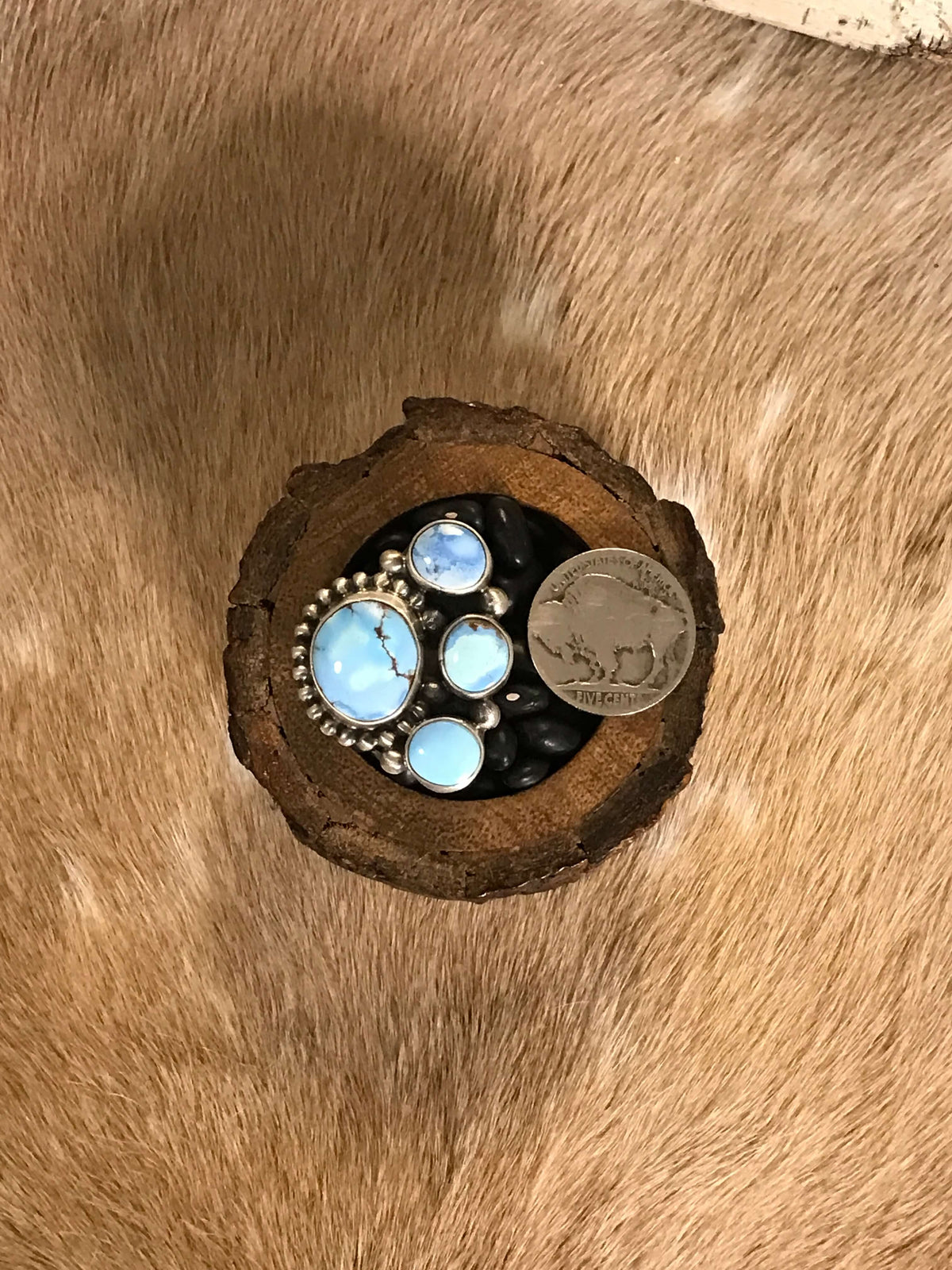 The Shonto Adjustable Ring-Rings-Calli Co., Turquoise and Silver Jewelry, Native American Handmade, Zuni Tribe, Navajo Tribe, Brock Texas
