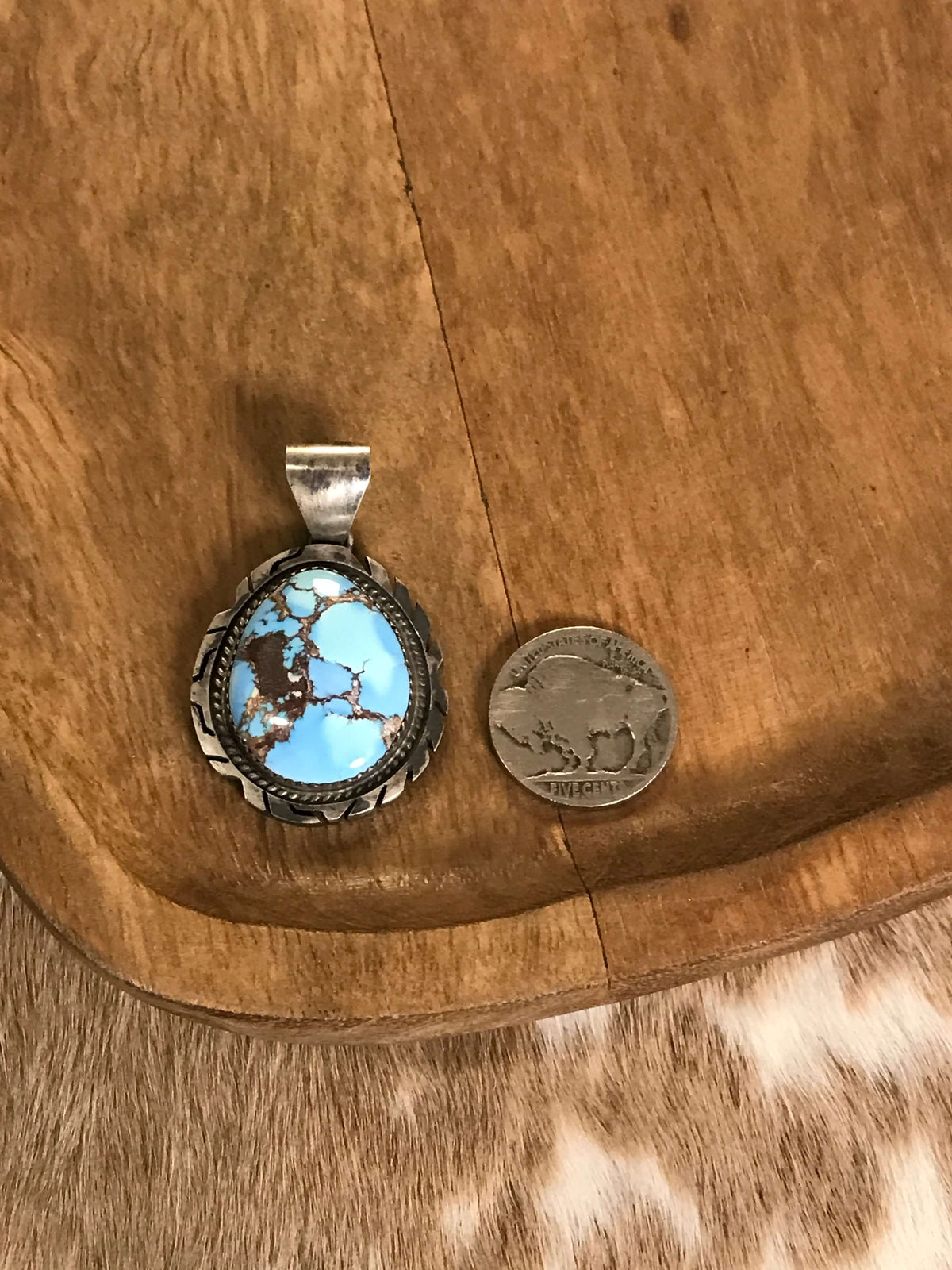 The Dimmit Golden Hills Pendant-Pendants-Calli Co., Turquoise and Silver Jewelry, Native American Handmade, Zuni Tribe, Navajo Tribe, Brock Texas