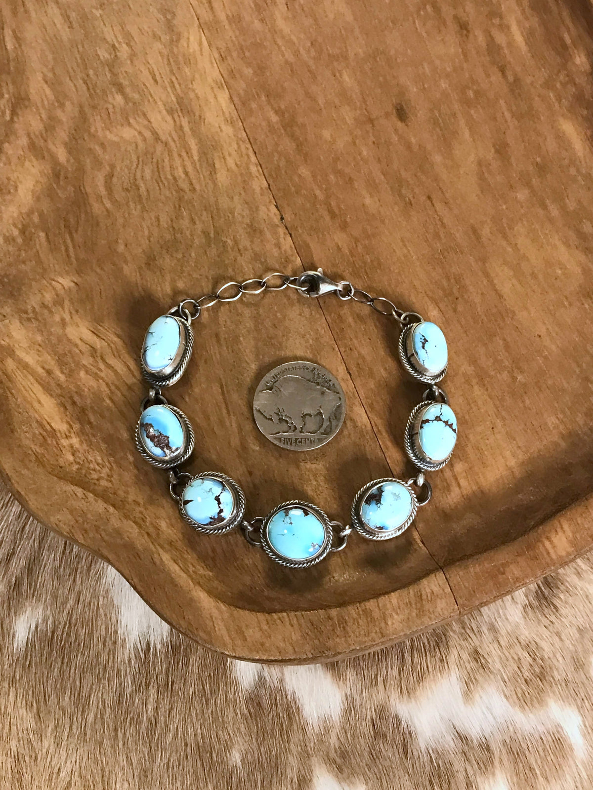 The Norland Link Bracelet, 2-Bracelets & Cuffs-Calli Co., Turquoise and Silver Jewelry, Native American Handmade, Zuni Tribe, Navajo Tribe, Brock Texas