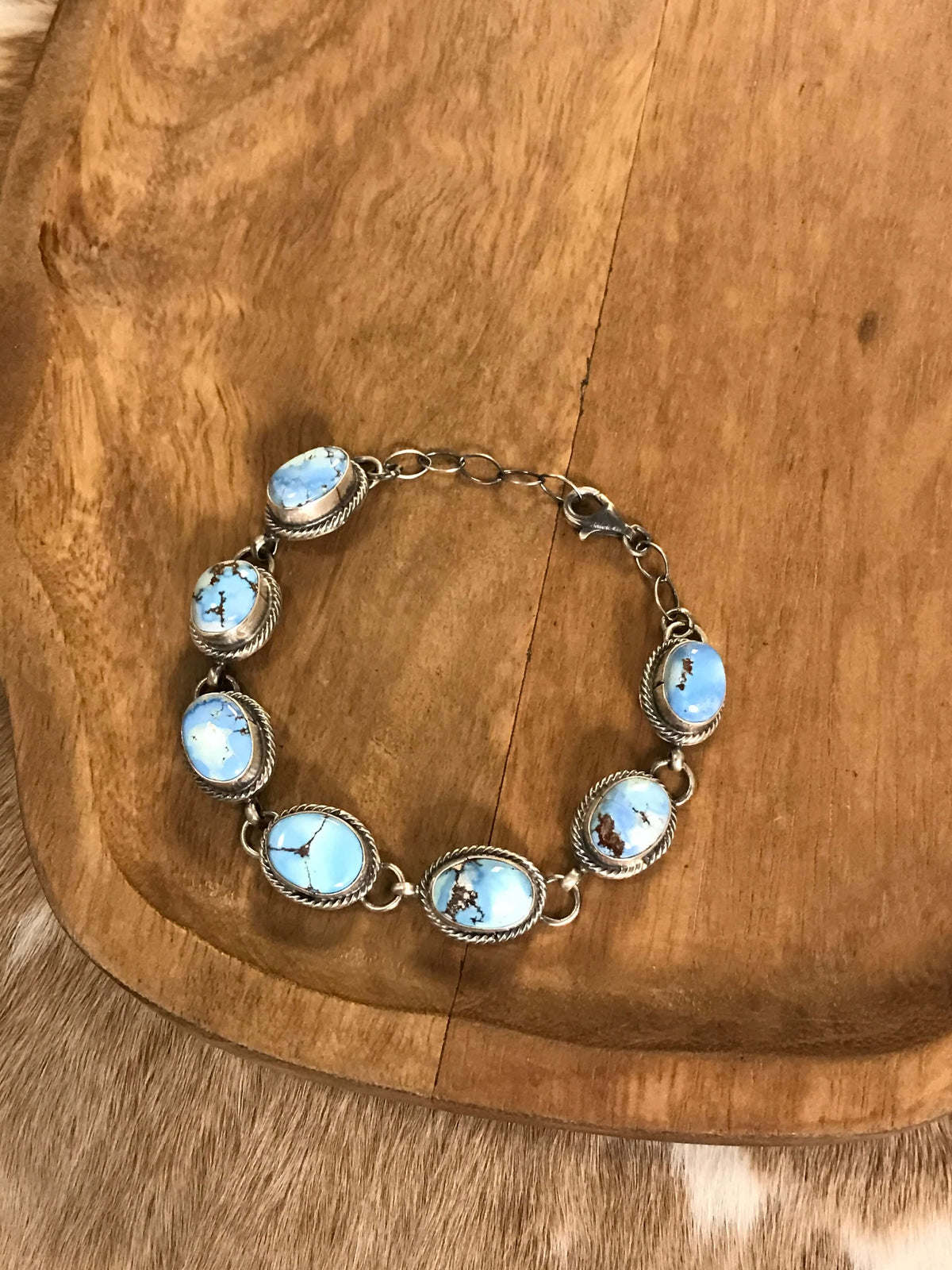 The Norland Link Bracelet, 4-Bracelets & Cuffs-Calli Co., Turquoise and Silver Jewelry, Native American Handmade, Zuni Tribe, Navajo Tribe, Brock Texas