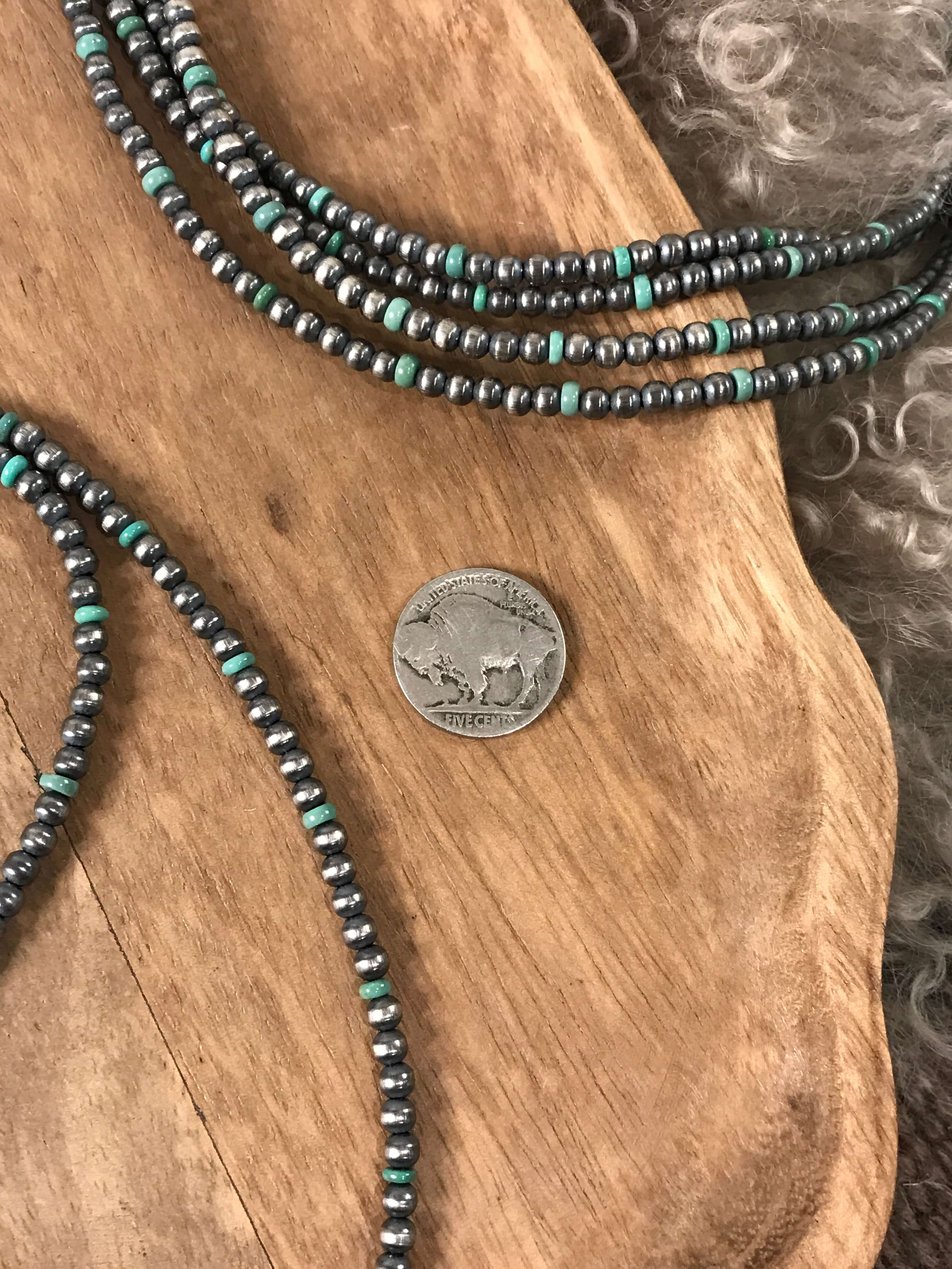 The Evans Necklace-Necklaces-Calli Co., Turquoise and Silver Jewelry, Native American Handmade, Zuni Tribe, Navajo Tribe, Brock Texas