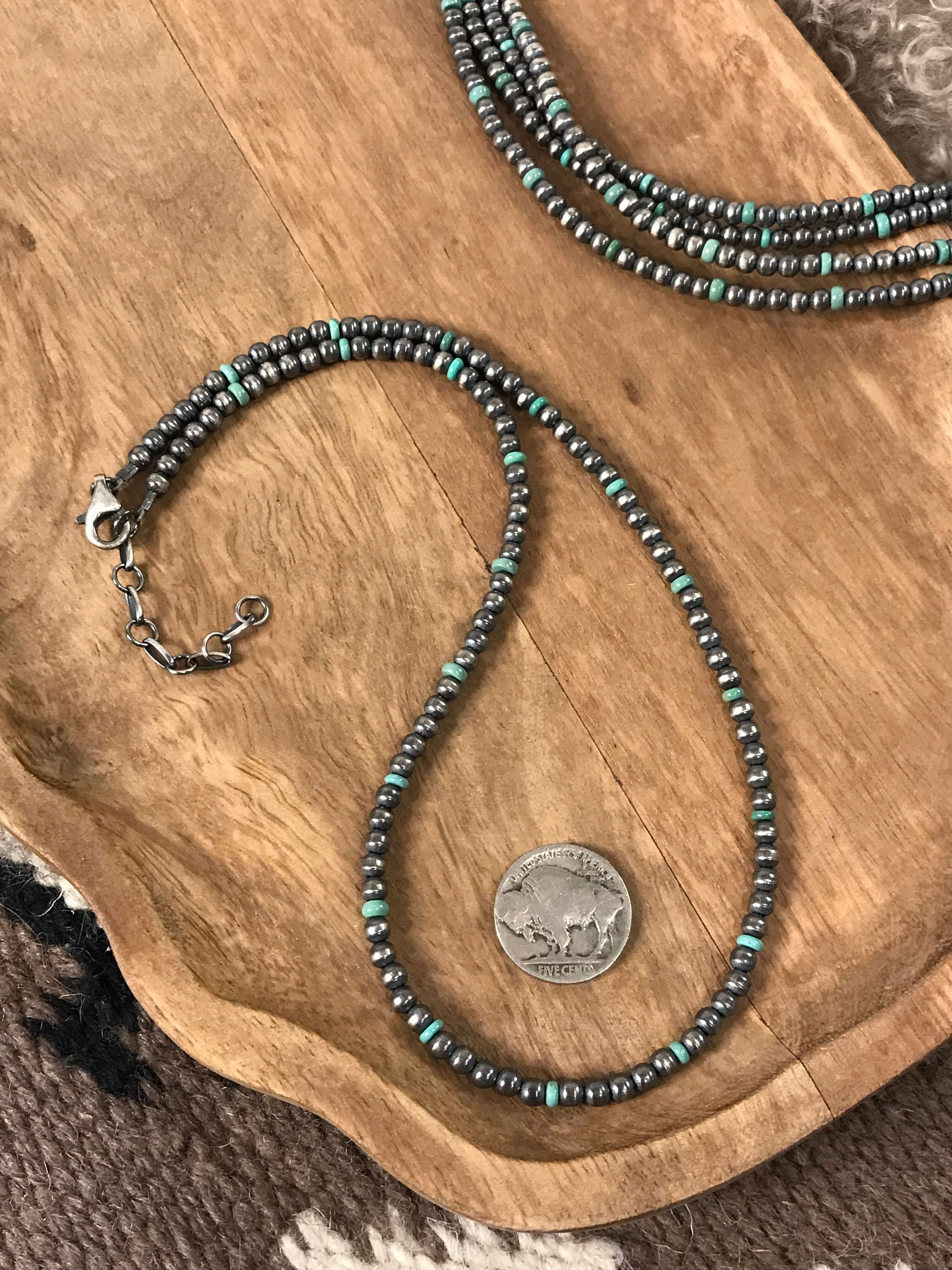 The Evans Necklace-Necklaces-Calli Co., Turquoise and Silver Jewelry, Native American Handmade, Zuni Tribe, Navajo Tribe, Brock Texas