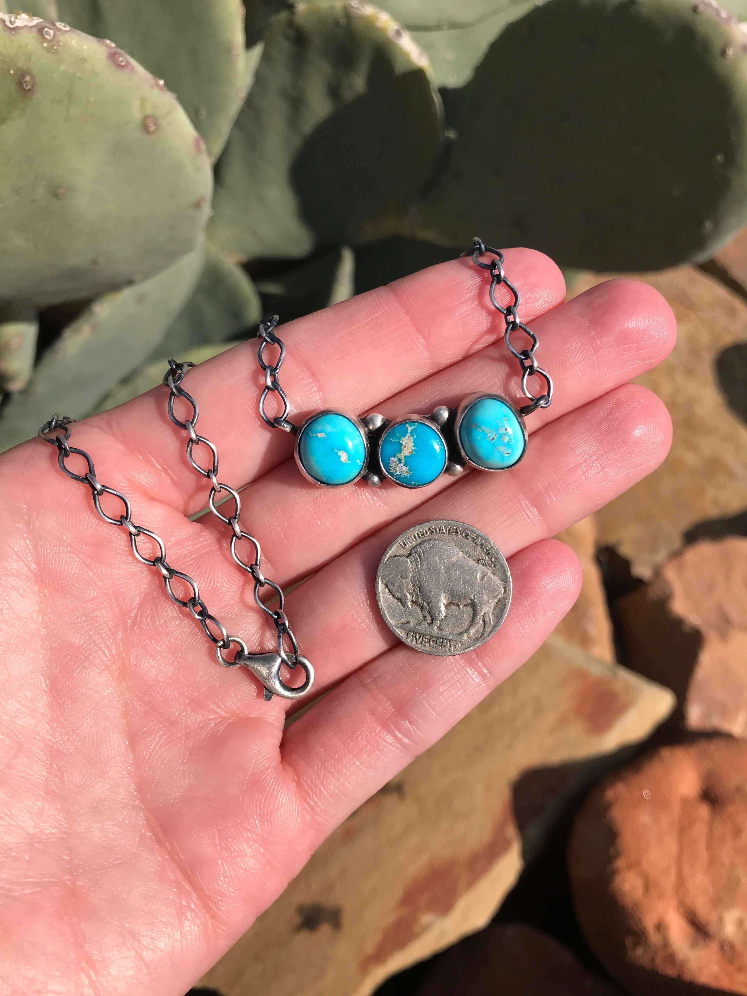 The Classico Necklace-Necklaces-Calli Co., Turquoise and Silver Jewelry, Native American Handmade, Zuni Tribe, Navajo Tribe, Brock Texas