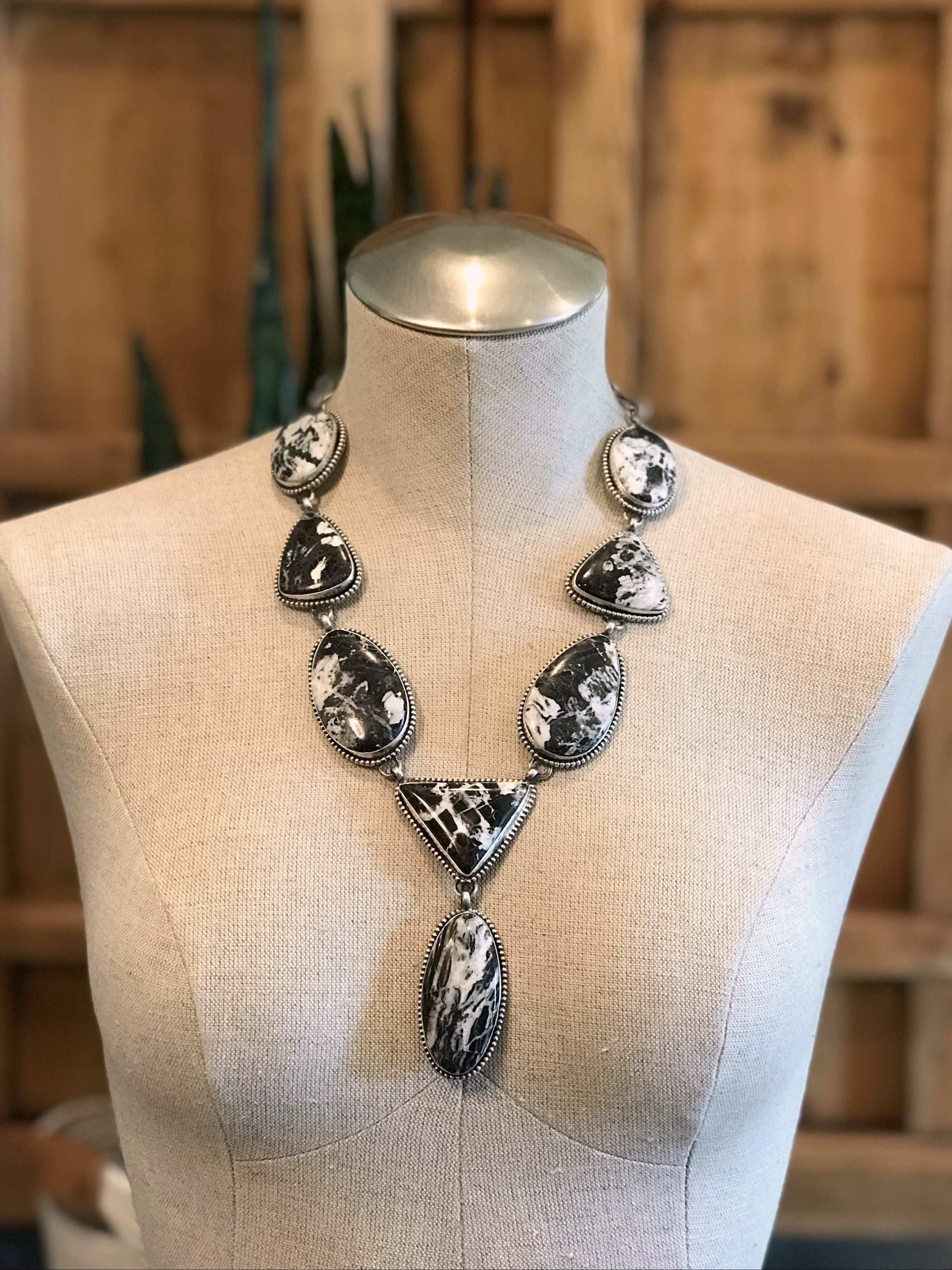 The Yukon Lariat Necklace xx-Necklaces-Calli Co., Turquoise and Silver Jewelry, Native American Handmade, Zuni Tribe, Navajo Tribe, Brock Texas