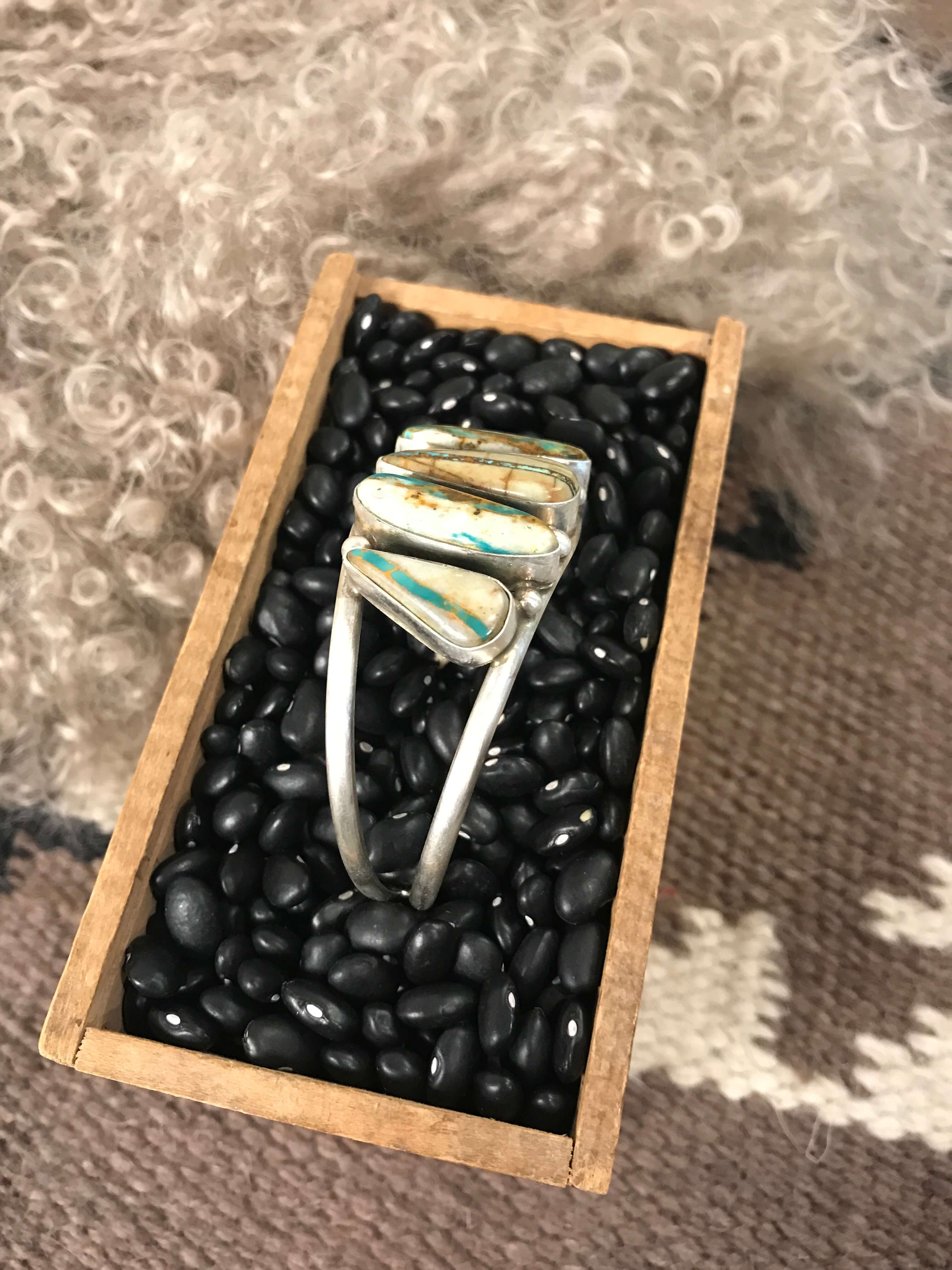 The Sadler Cuff, 15-Bracelets & Cuffs-Calli Co., Turquoise and Silver Jewelry, Native American Handmade, Zuni Tribe, Navajo Tribe, Brock Texas