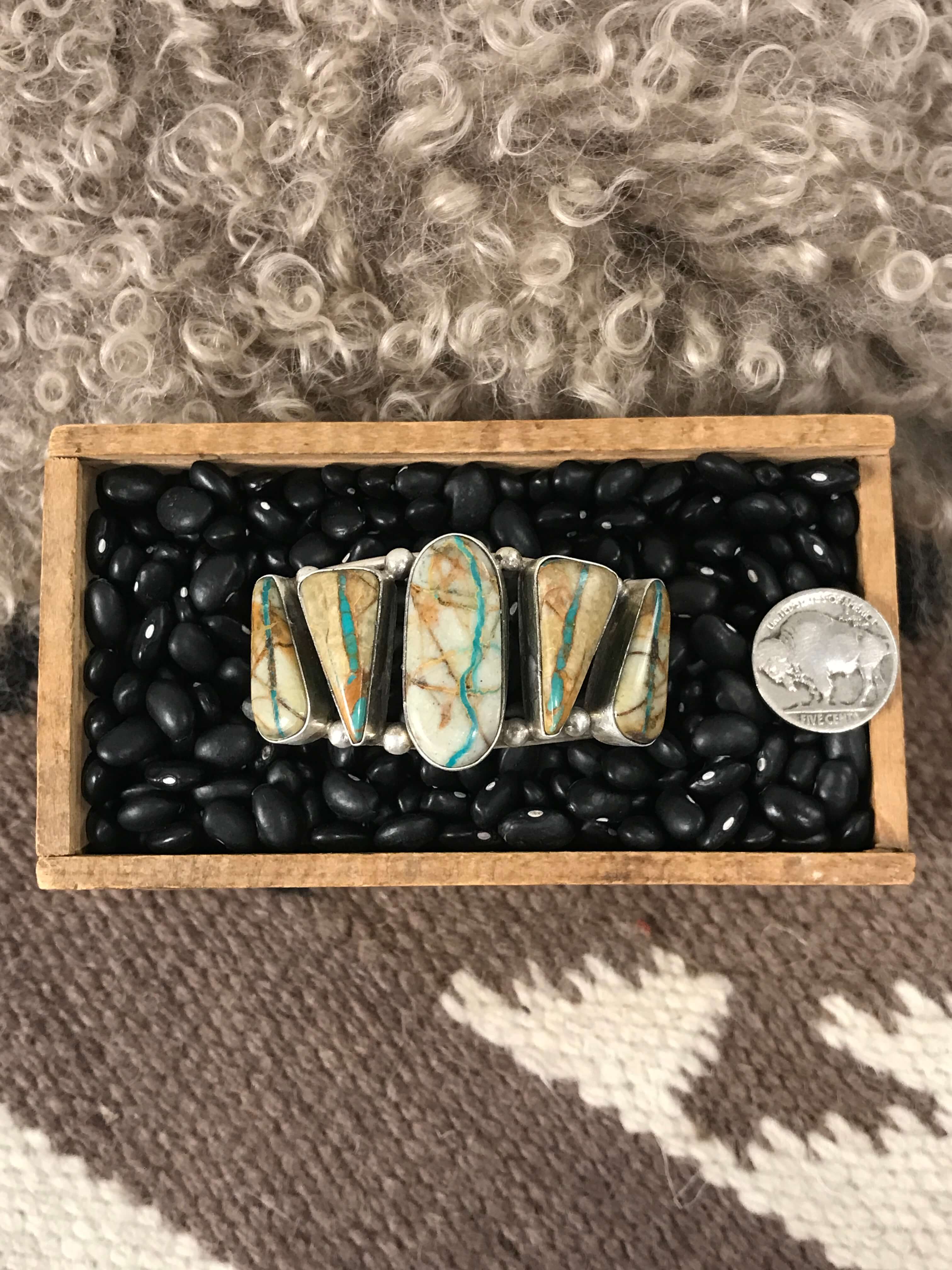 The Sadler Cuff, 16-Bracelets & Cuffs-Calli Co., Turquoise and Silver Jewelry, Native American Handmade, Zuni Tribe, Navajo Tribe, Brock Texas