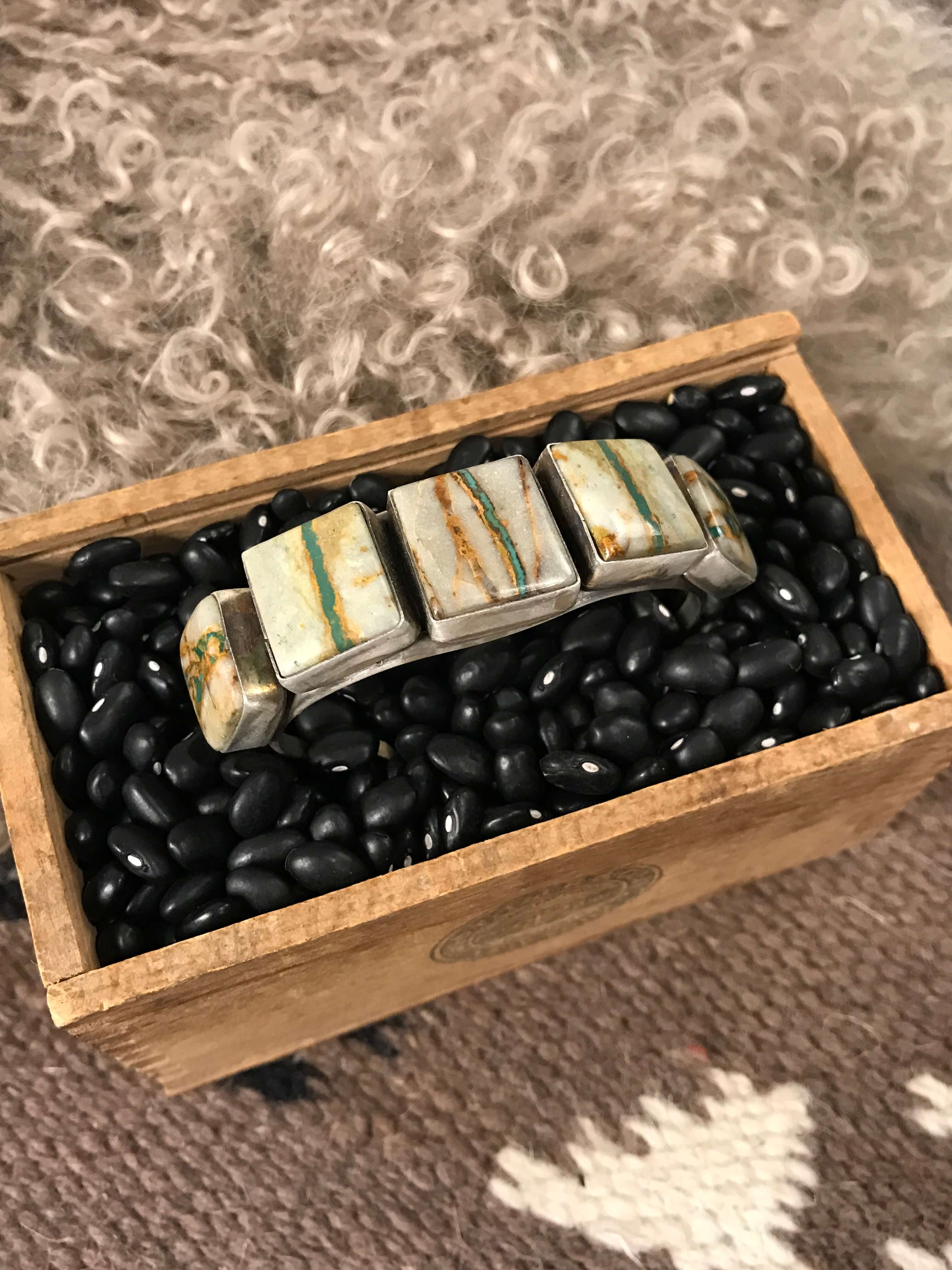 The Sadler Cuff, 17-Bracelets & Cuffs-Calli Co., Turquoise and Silver Jewelry, Native American Handmade, Zuni Tribe, Navajo Tribe, Brock Texas