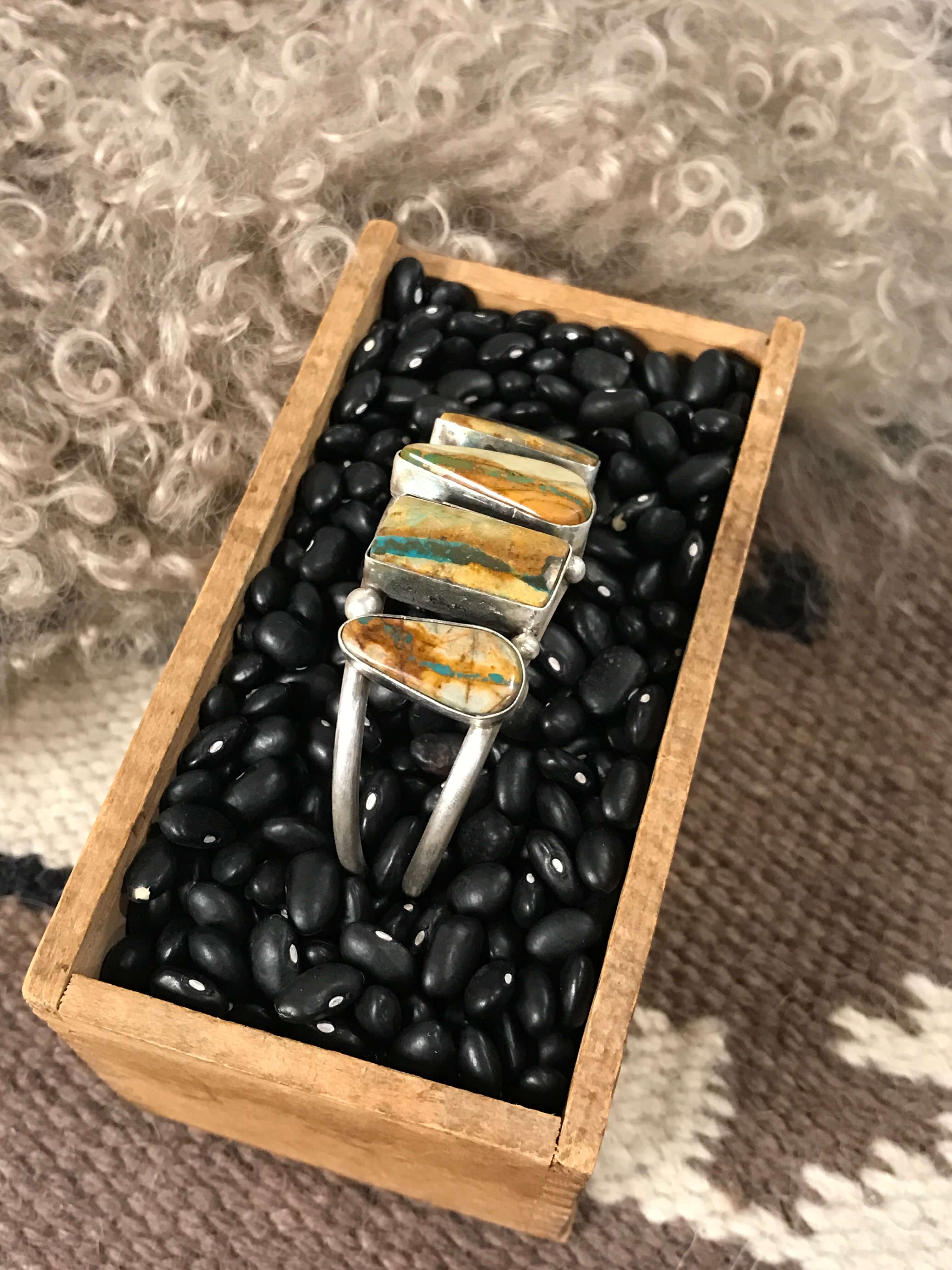 The Sadler Cuff, 18-Bracelets & Cuffs-Calli Co., Turquoise and Silver Jewelry, Native American Handmade, Zuni Tribe, Navajo Tribe, Brock Texas