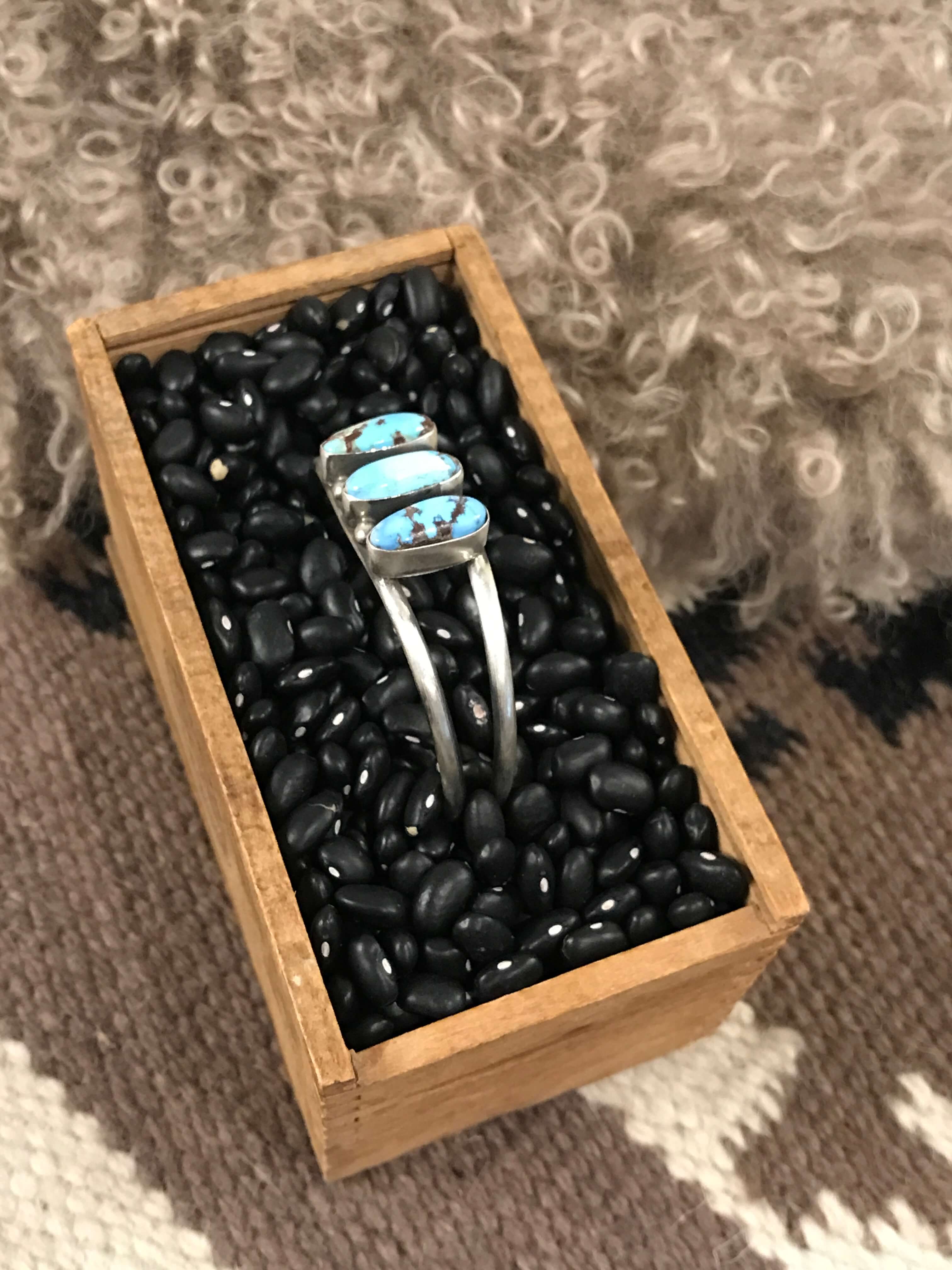 The Triple Stone Cuff, 14-Bracelets & Cuffs-Calli Co., Turquoise and Silver Jewelry, Native American Handmade, Zuni Tribe, Navajo Tribe, Brock Texas