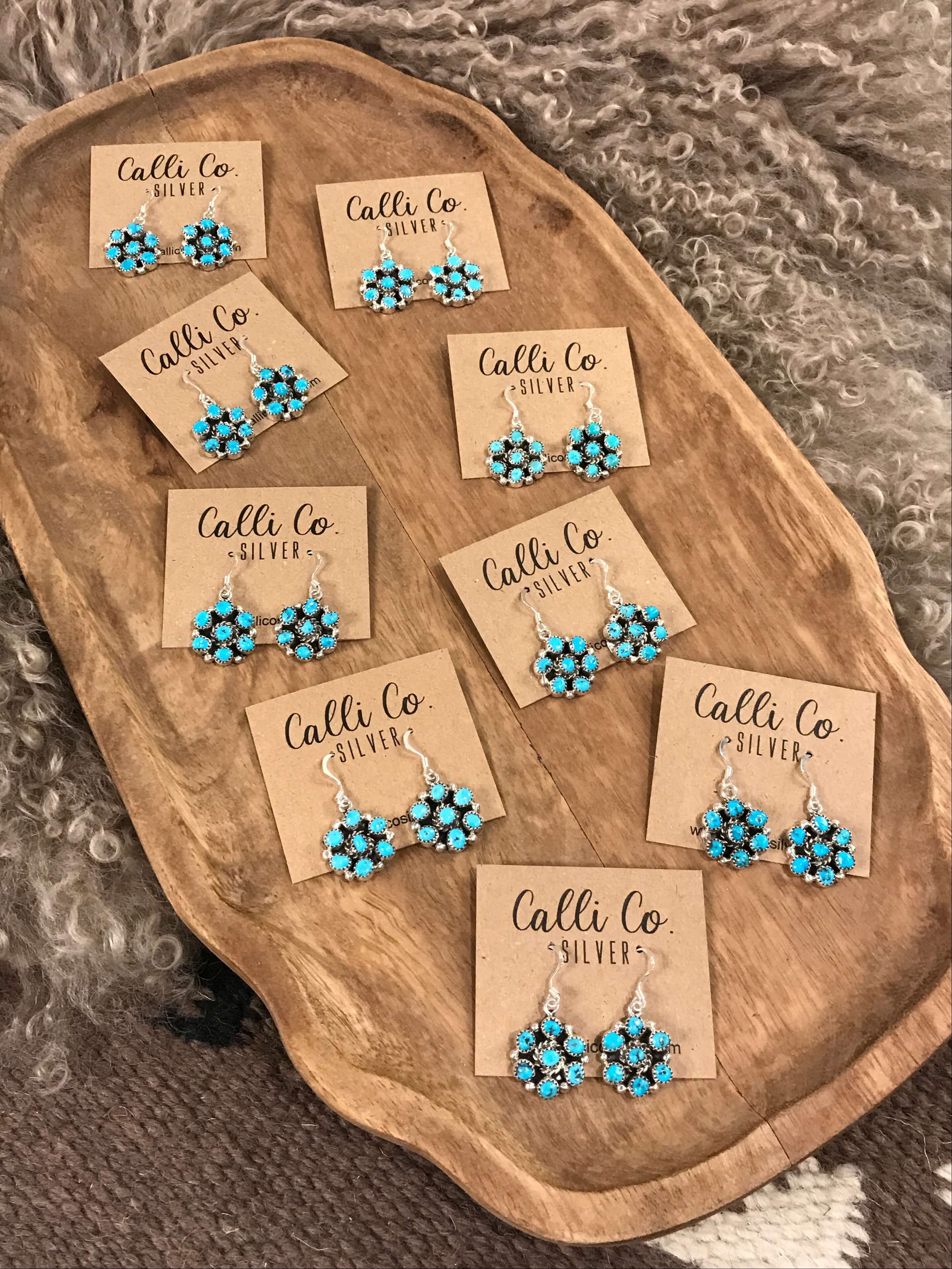 The Prisma Dangle Earrings-Earrings-Calli Co., Turquoise and Silver Jewelry, Native American Handmade, Zuni Tribe, Navajo Tribe, Brock Texas