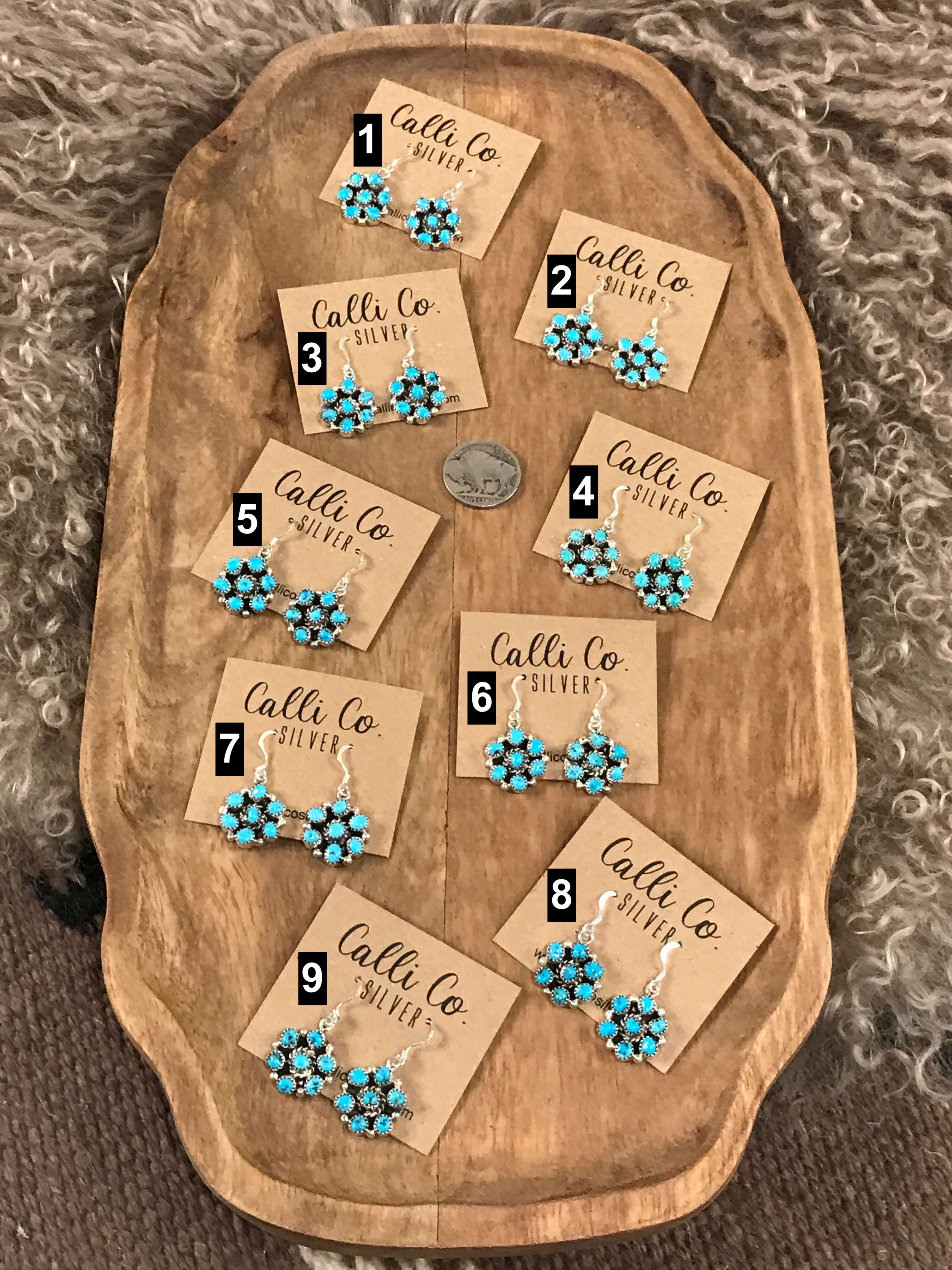 The Prisma Dangle Earrings-Earrings-Calli Co., Turquoise and Silver Jewelry, Native American Handmade, Zuni Tribe, Navajo Tribe, Brock Texas