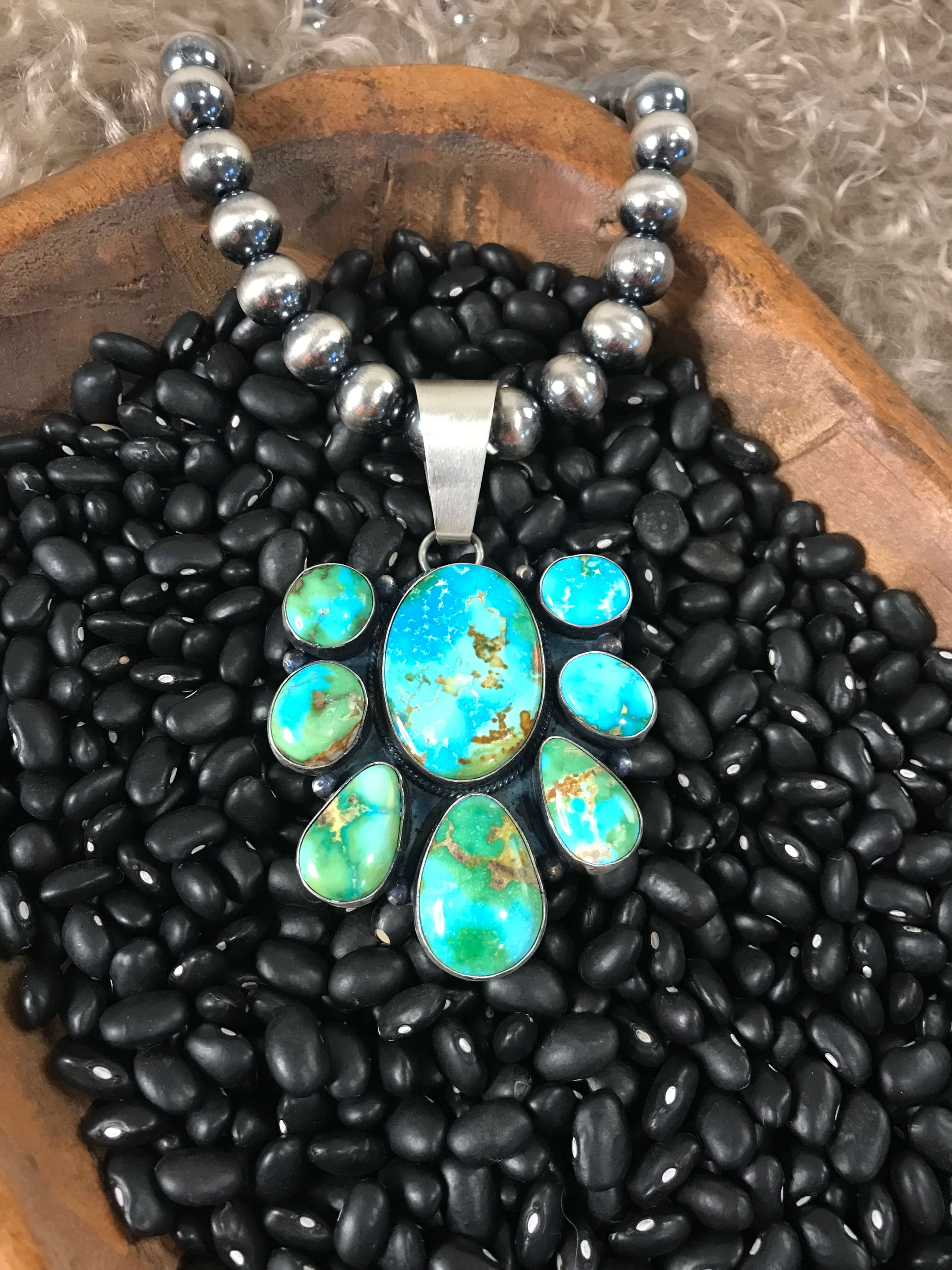 The Ezzi Pendant-Pendants-Calli Co., Turquoise and Silver Jewelry, Native American Handmade, Zuni Tribe, Navajo Tribe, Brock Texas
