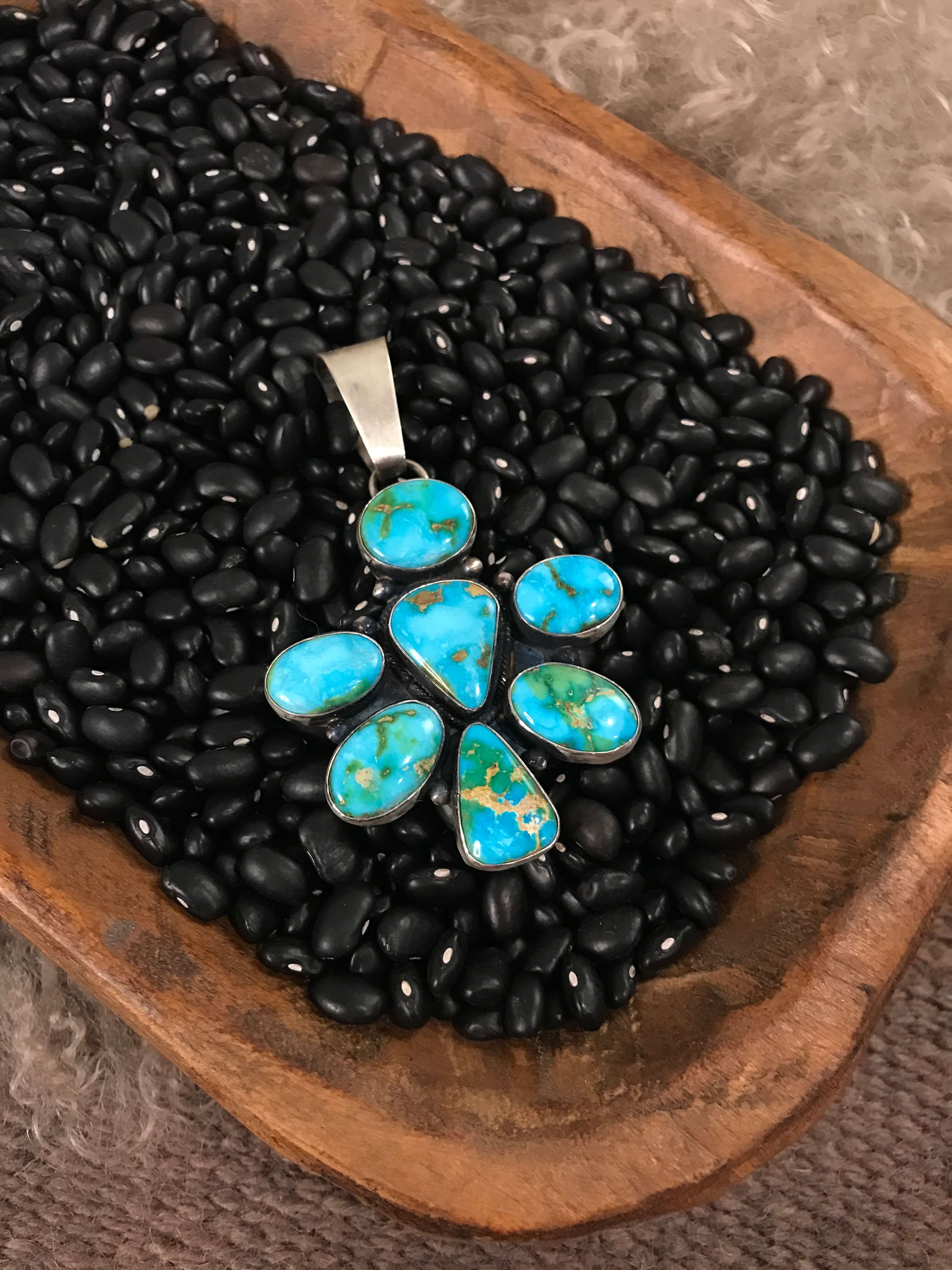The Enow Pendant-Pendants-Calli Co., Turquoise and Silver Jewelry, Native American Handmade, Zuni Tribe, Navajo Tribe, Brock Texas